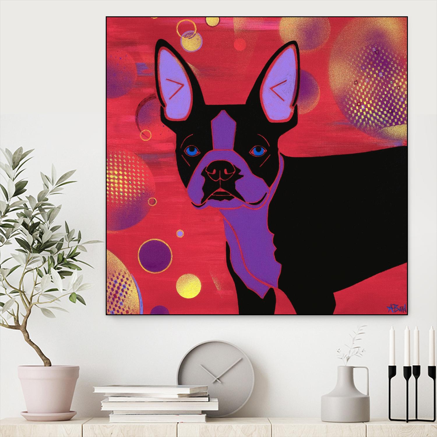 Bubbly Boston by Angela Bond on GIANT ART - multicolor animals; contemporary