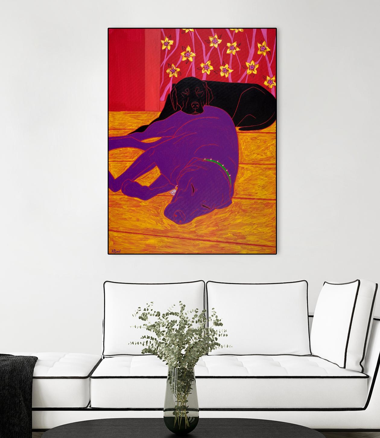 Let Sleeping Dogs Lie by Angela Bond on GIANT ART - multicolor animals; contemporary