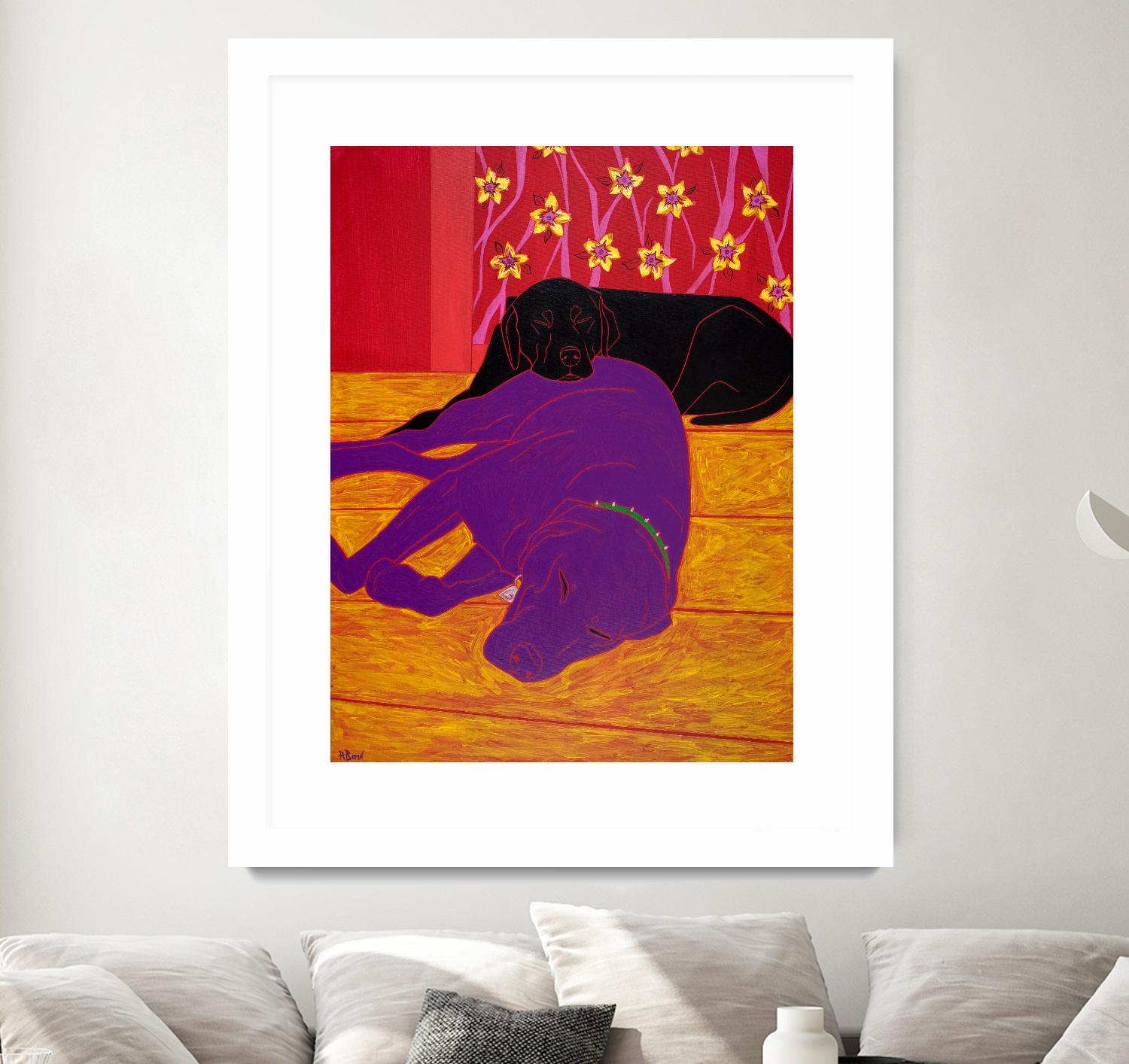 Let Sleeping Dogs Lie by Angela Bond on GIANT ART - multicolor animals; contemporary