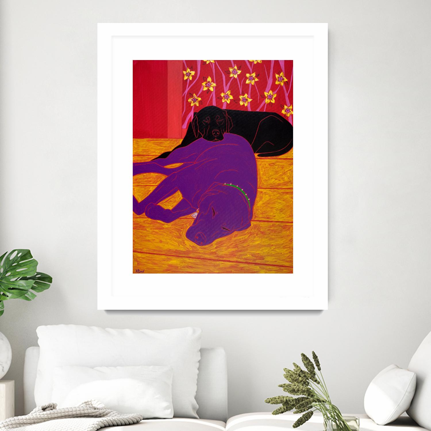 Let Sleeping Dogs Lie by Angela Bond on GIANT ART - multicolor animals; contemporary