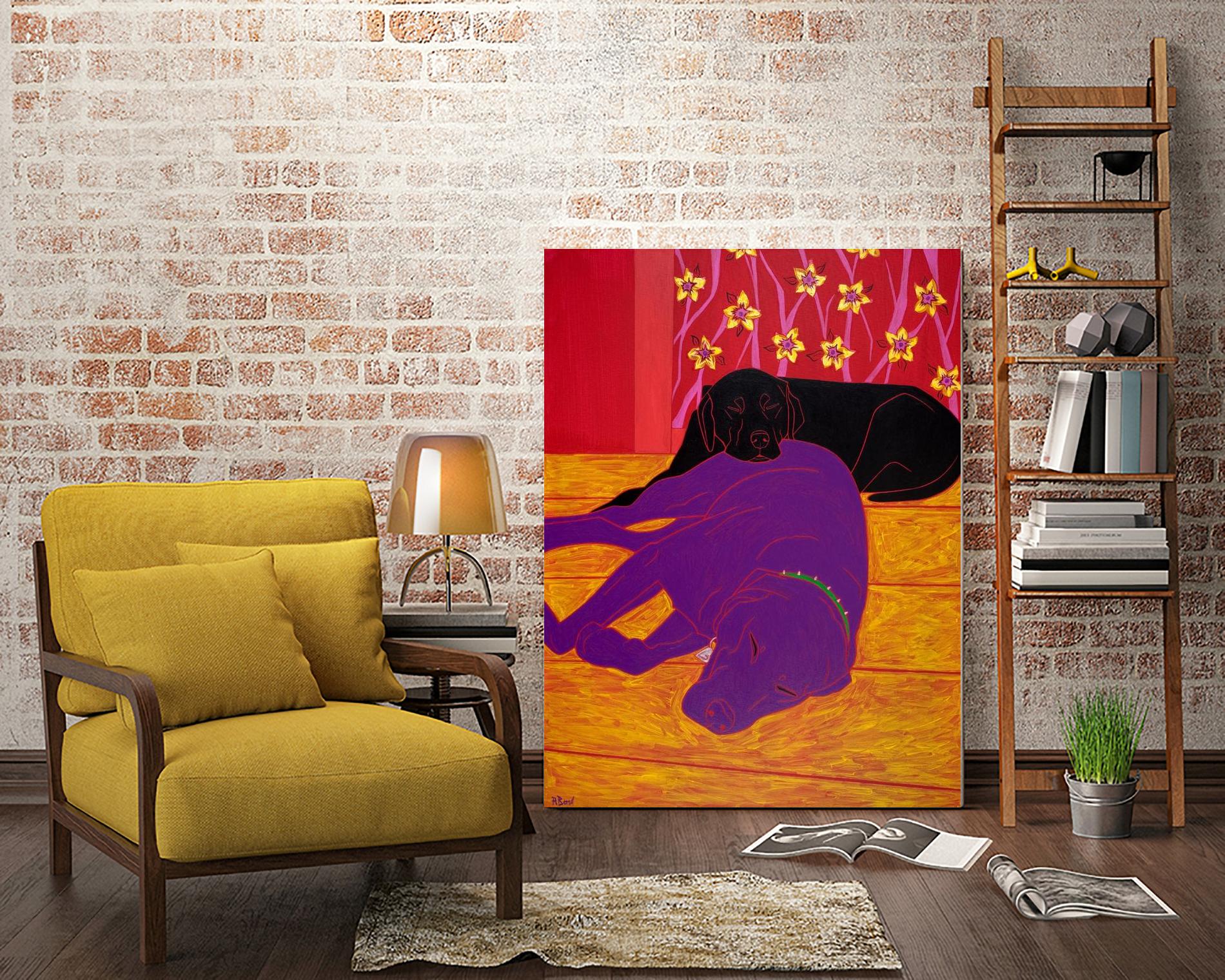 Let Sleeping Dogs Lie by Angela Bond on GIANT ART - multicolor animals; contemporary