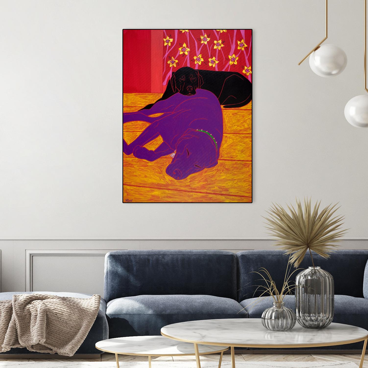 Let Sleeping Dogs Lie by Angela Bond on GIANT ART - multicolor animals; contemporary