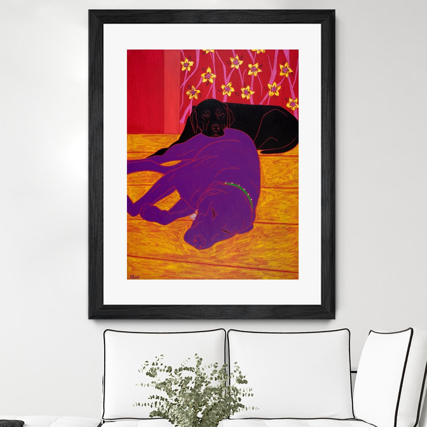 Let Sleeping Dogs Lie by Angela Bond on GIANT ART - multicolor animals; contemporary