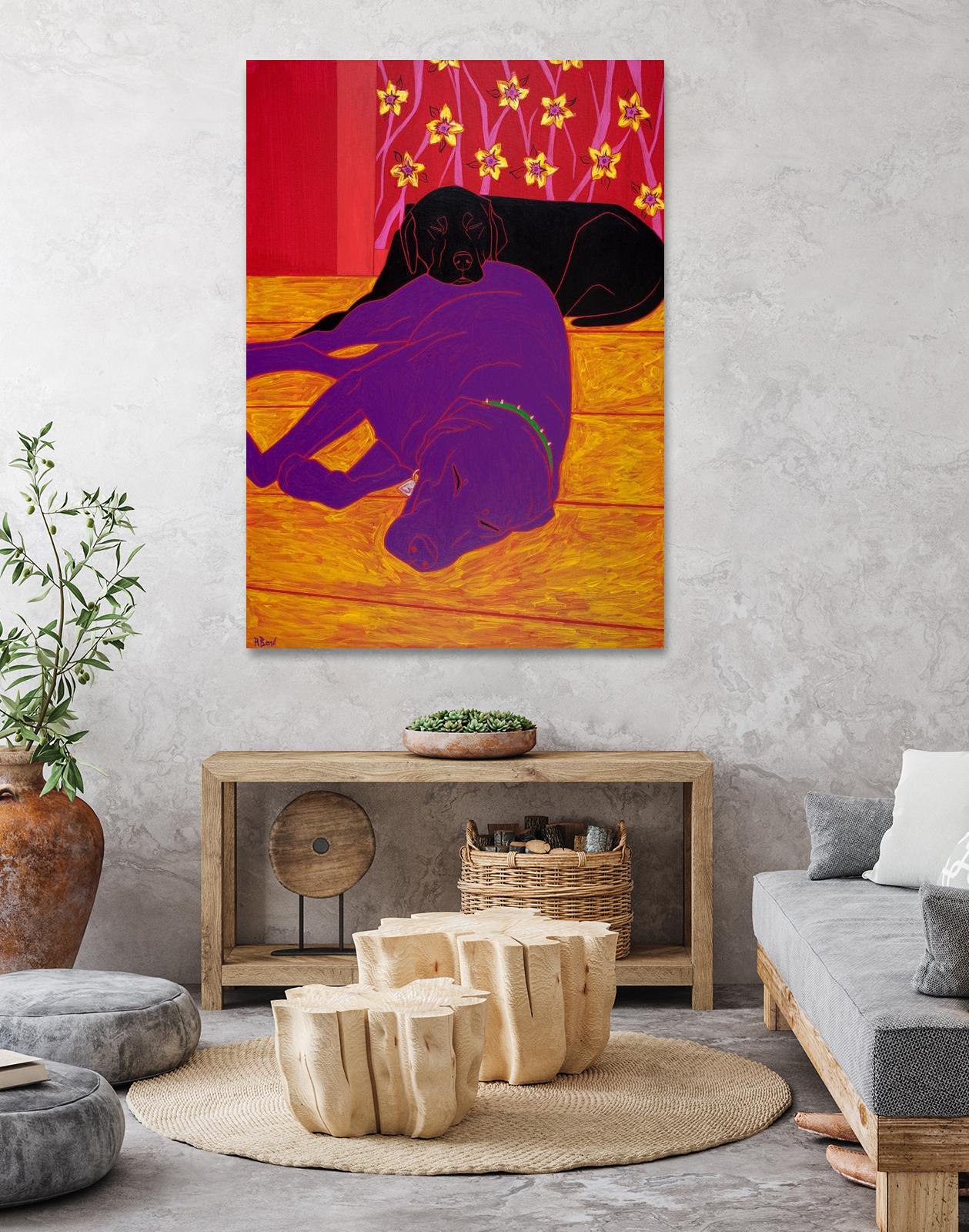 Let Sleeping Dogs Lie by Angela Bond on GIANT ART - multicolor animals; contemporary