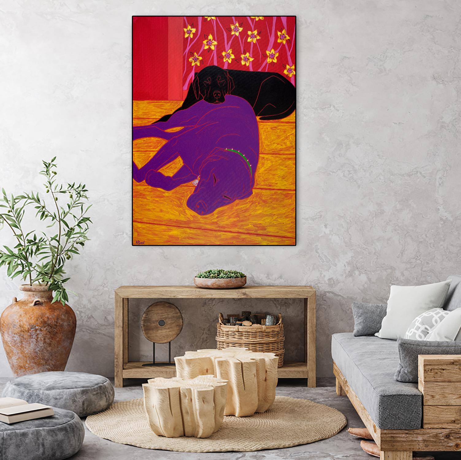 Let Sleeping Dogs Lie by Angela Bond on GIANT ART - multicolor animals; contemporary