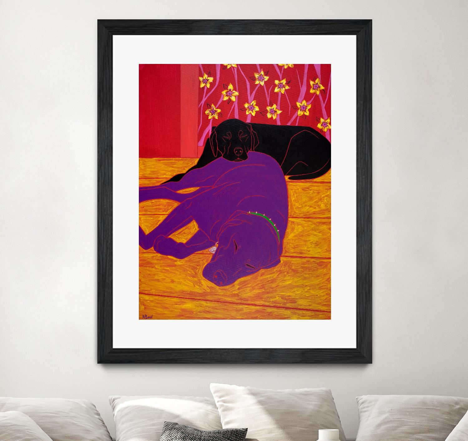 Let Sleeping Dogs Lie by Angela Bond on GIANT ART - multicolor animals; contemporary