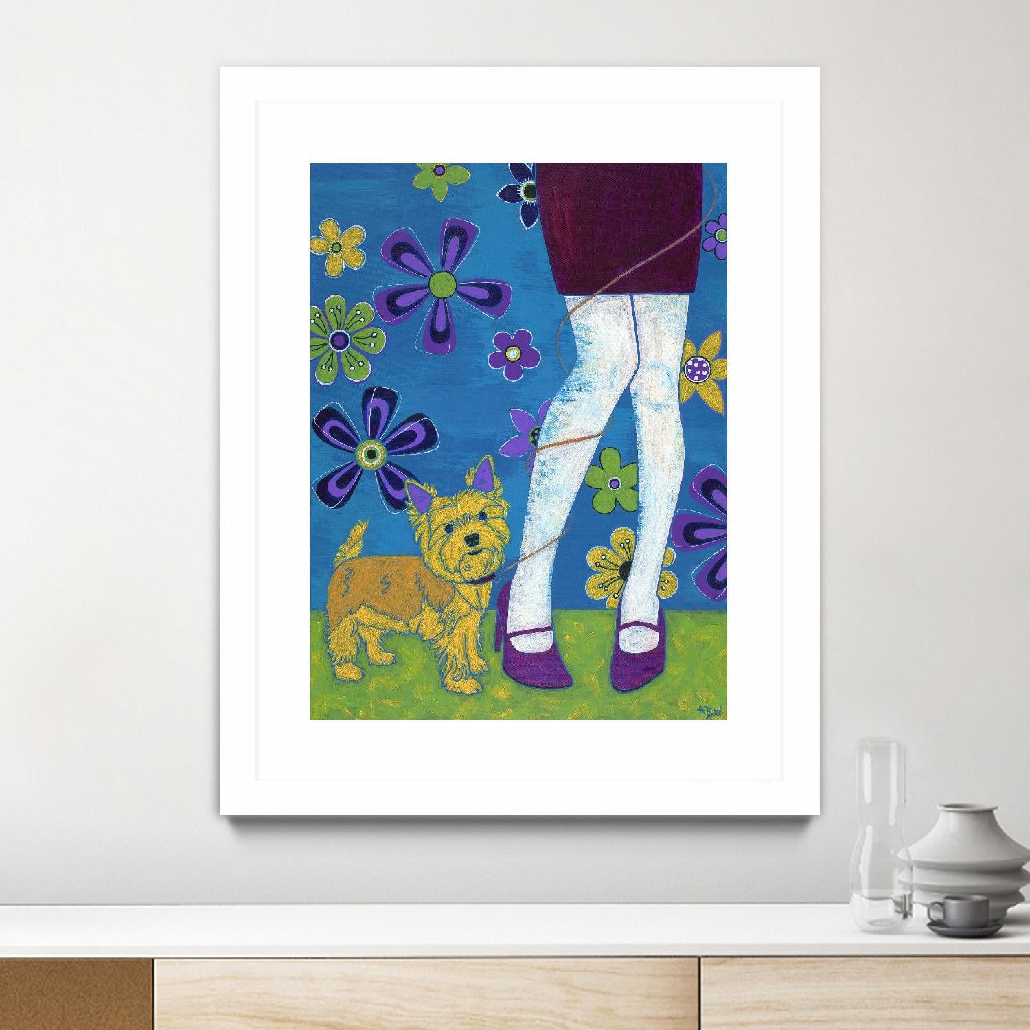 The Yorkie Fandango by Angela Bond on GIANT ART - multicolor animals; contemporary