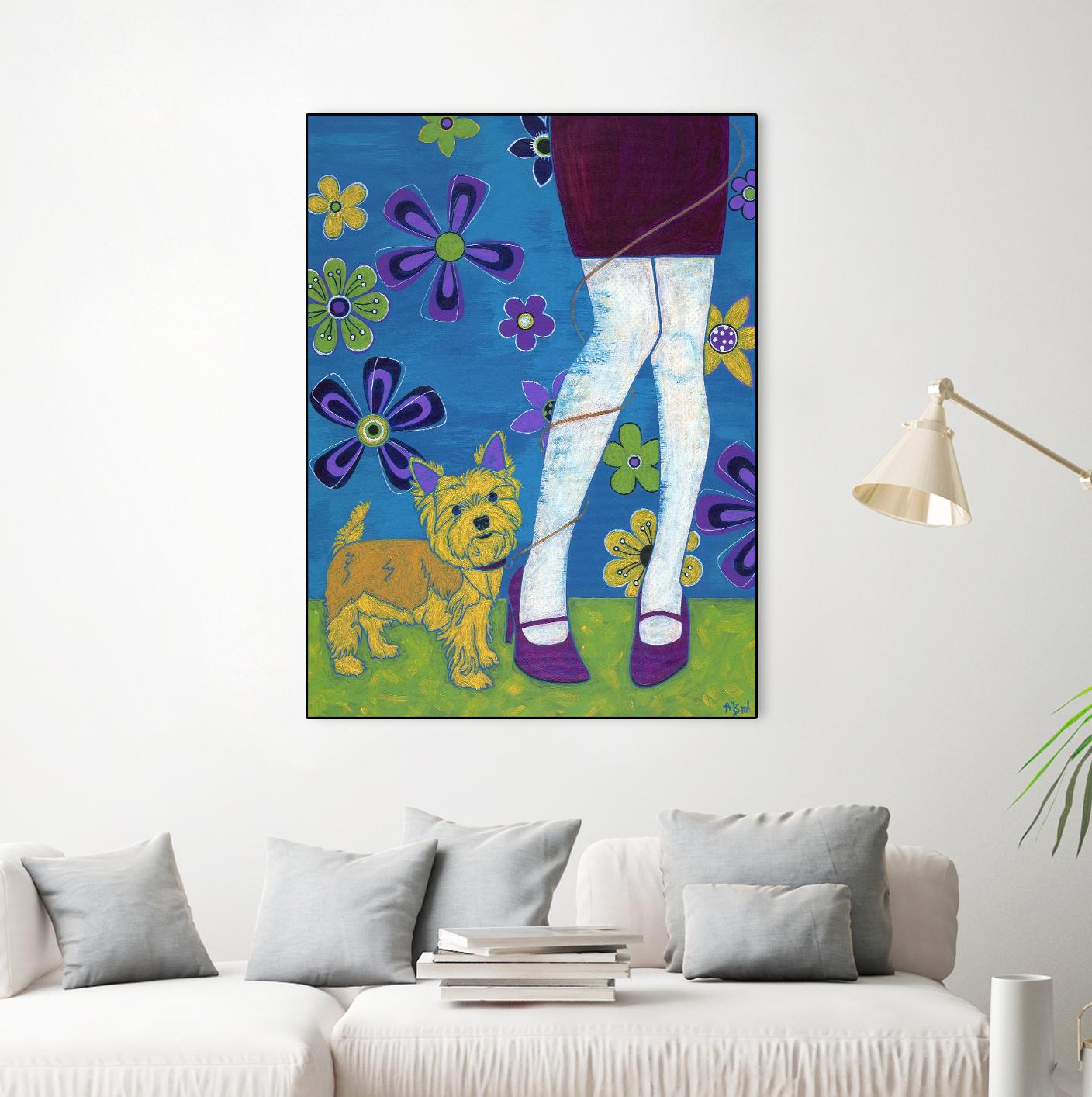 The Yorkie Fandango by Angela Bond on GIANT ART - multicolor animals; contemporary