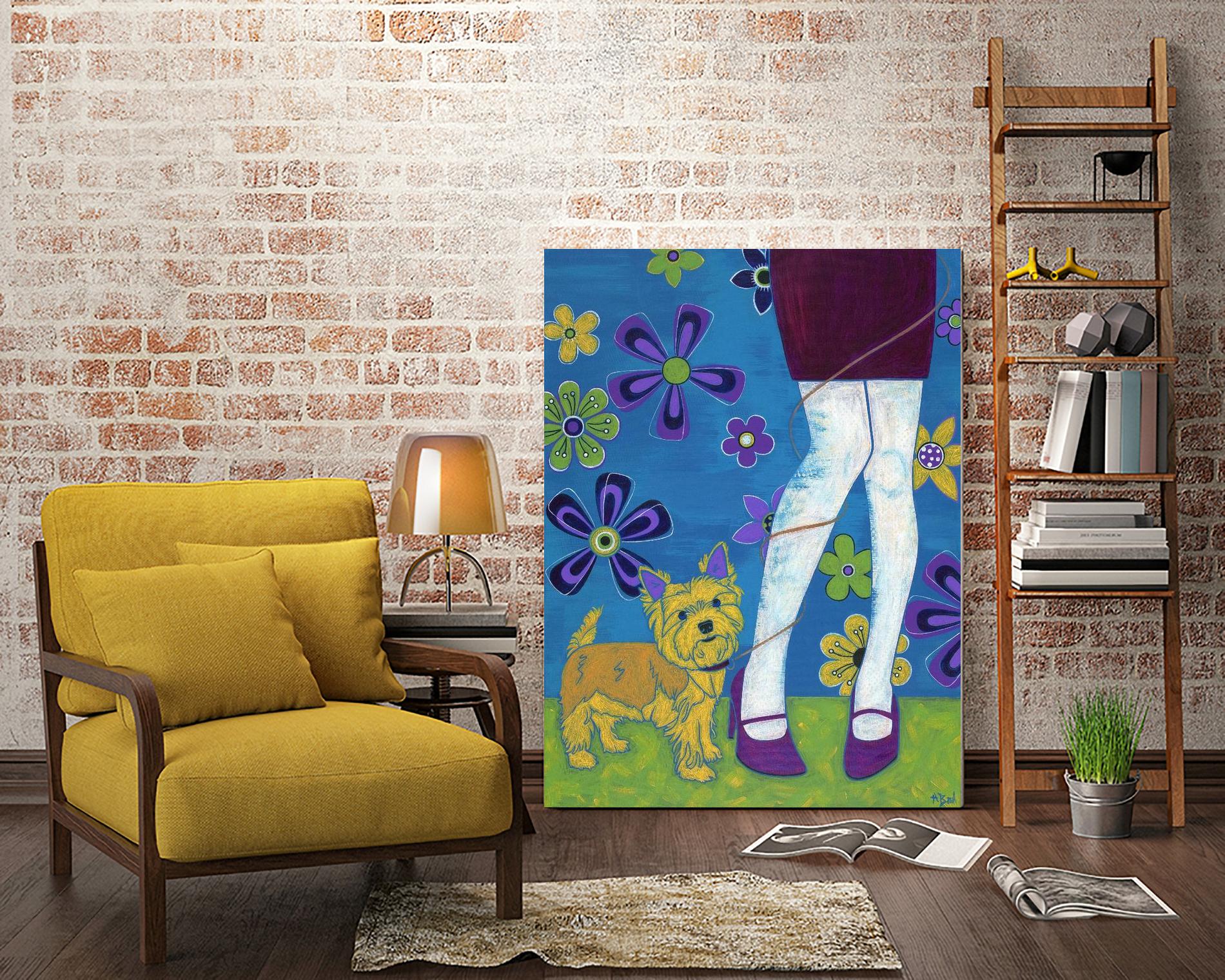 The Yorkie Fandango by Angela Bond on GIANT ART - multicolor animals; contemporary