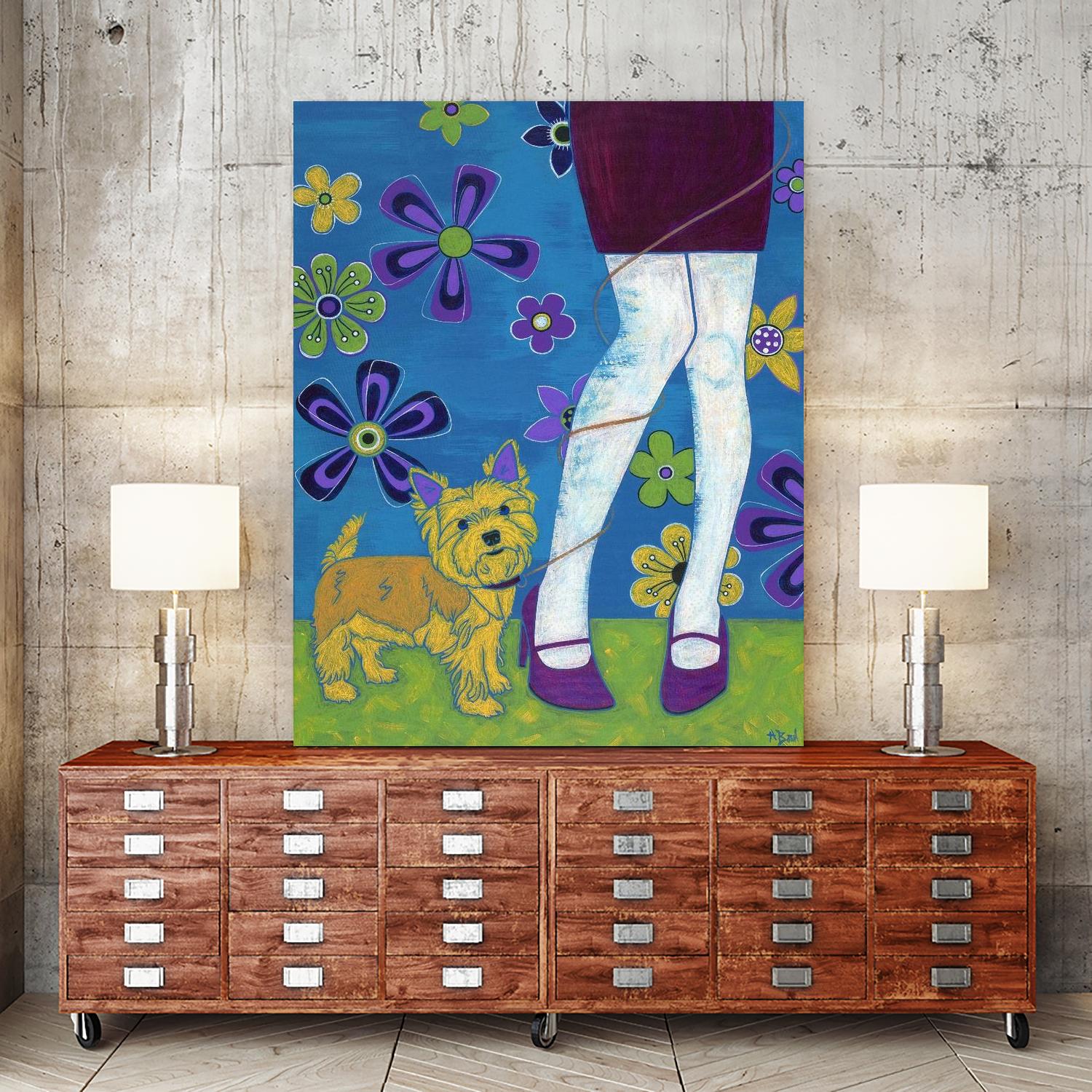 The Yorkie Fandango by Angela Bond on GIANT ART - multicolor animals; contemporary