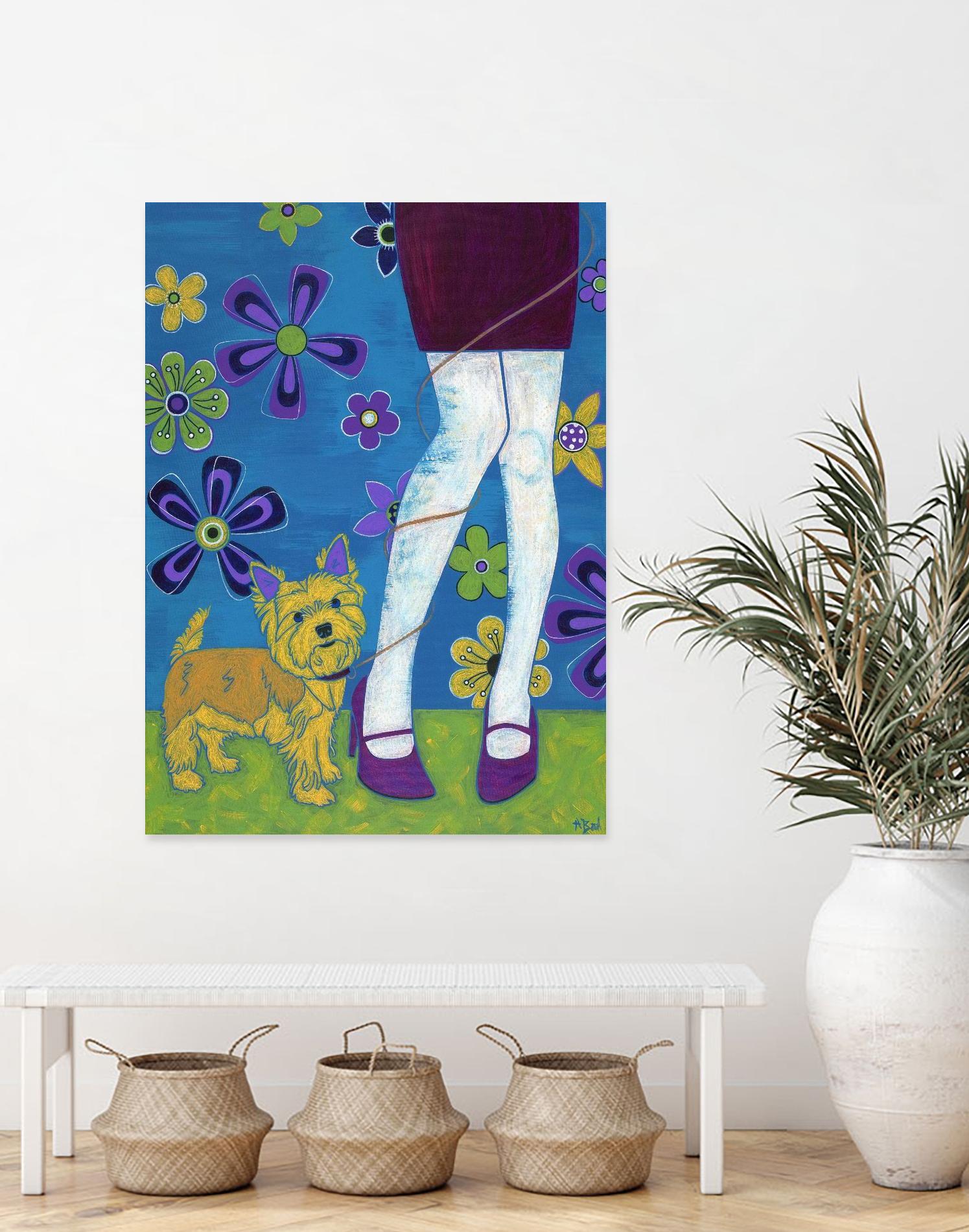 The Yorkie Fandango by Angela Bond on GIANT ART - multicolor animals; contemporary