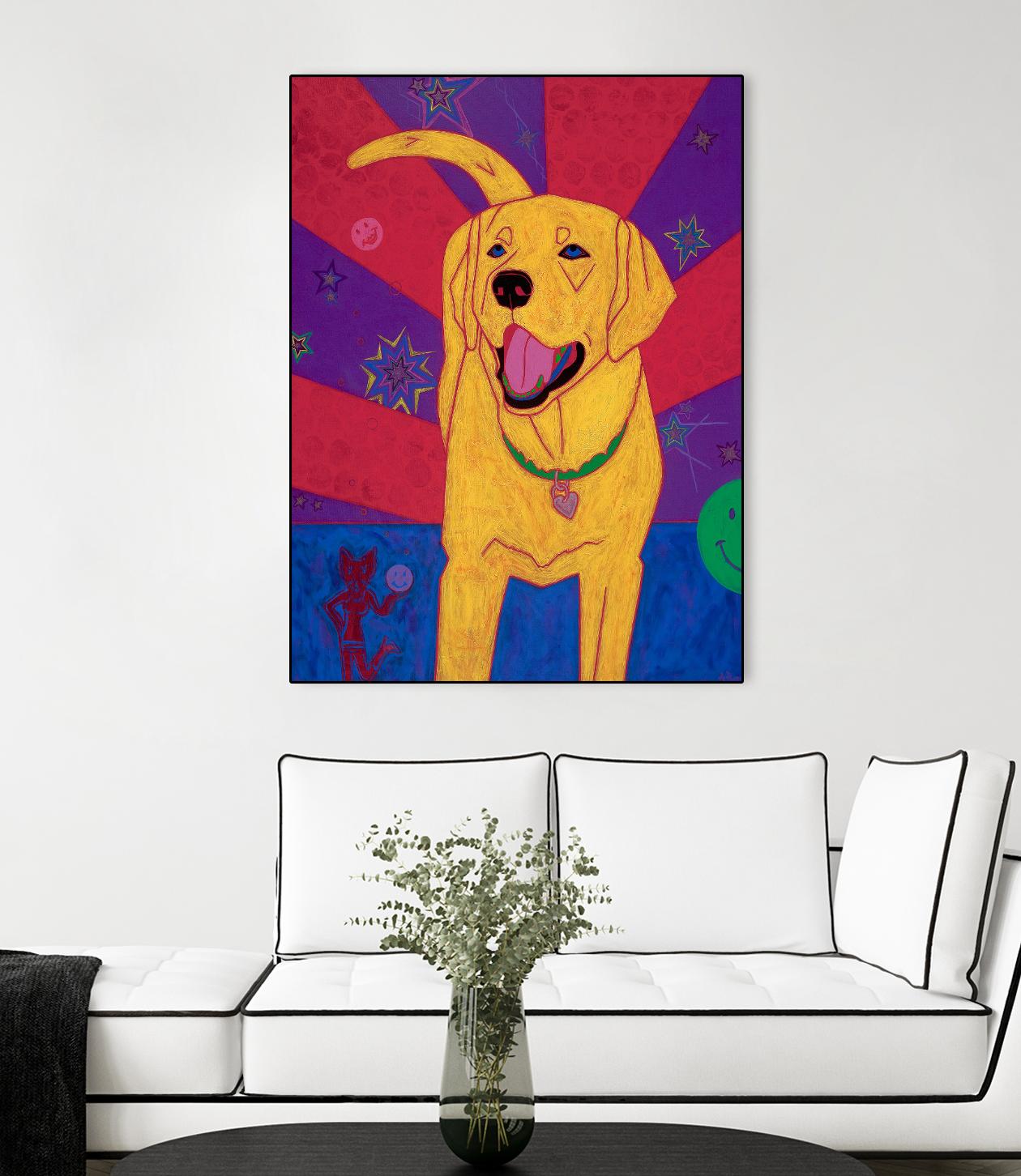 Yellow Happiness by Angela Bond on GIANT ART - multicolor animals; contemporary
