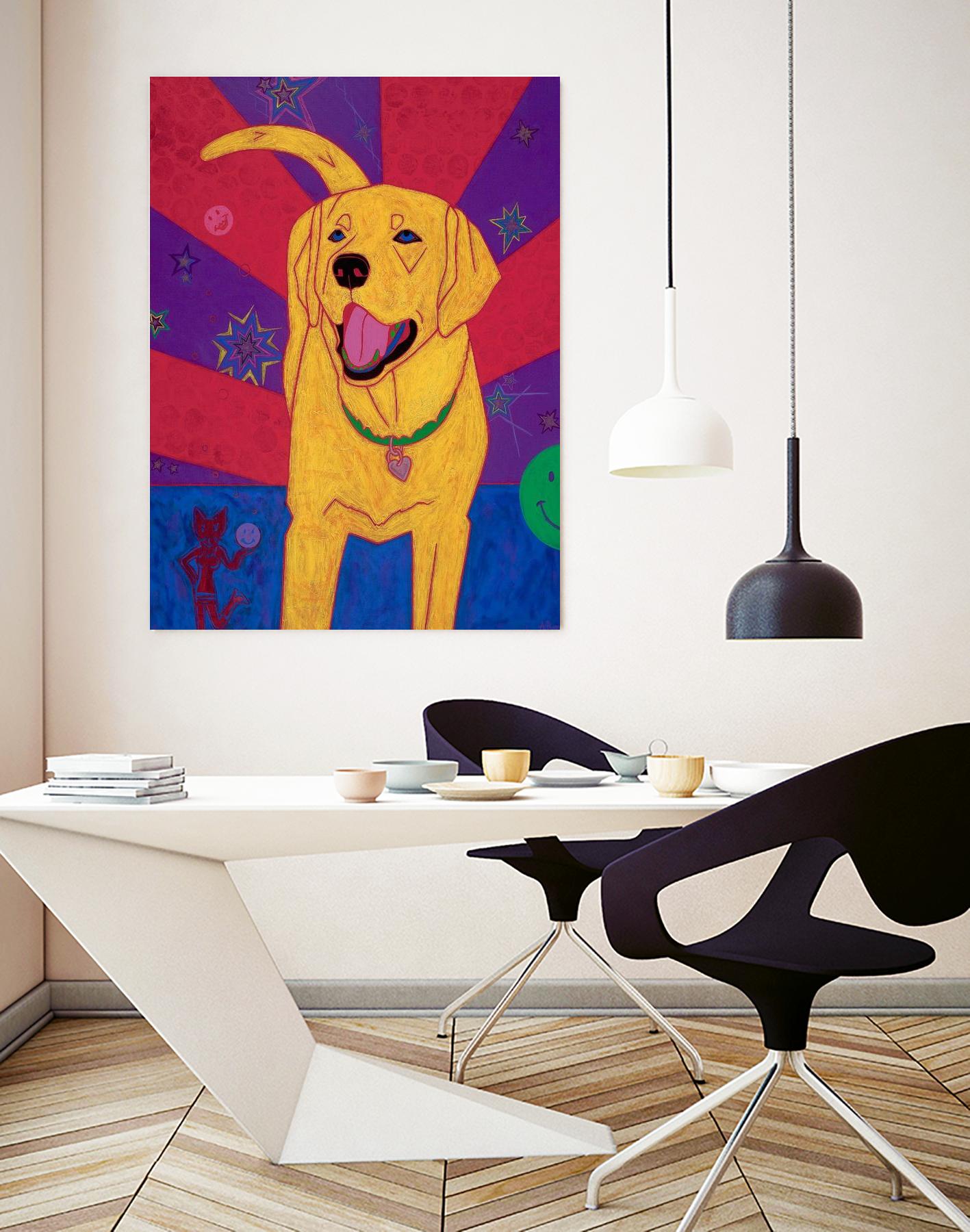 Yellow Happiness by Angela Bond on GIANT ART - multicolor animals; contemporary