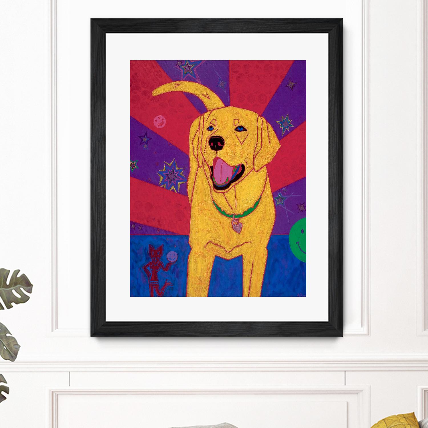 Yellow Happiness by Angela Bond on GIANT ART - multicolor animals; contemporary