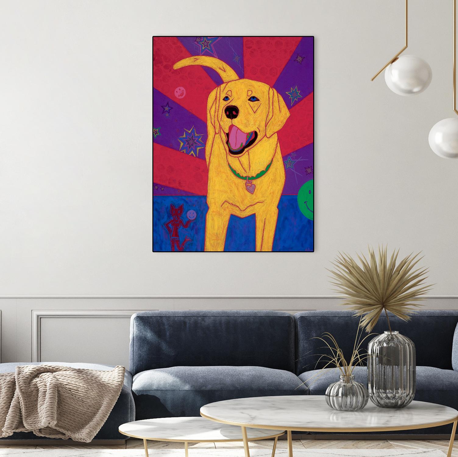 Yellow Happiness by Angela Bond on GIANT ART - multicolor animals; contemporary