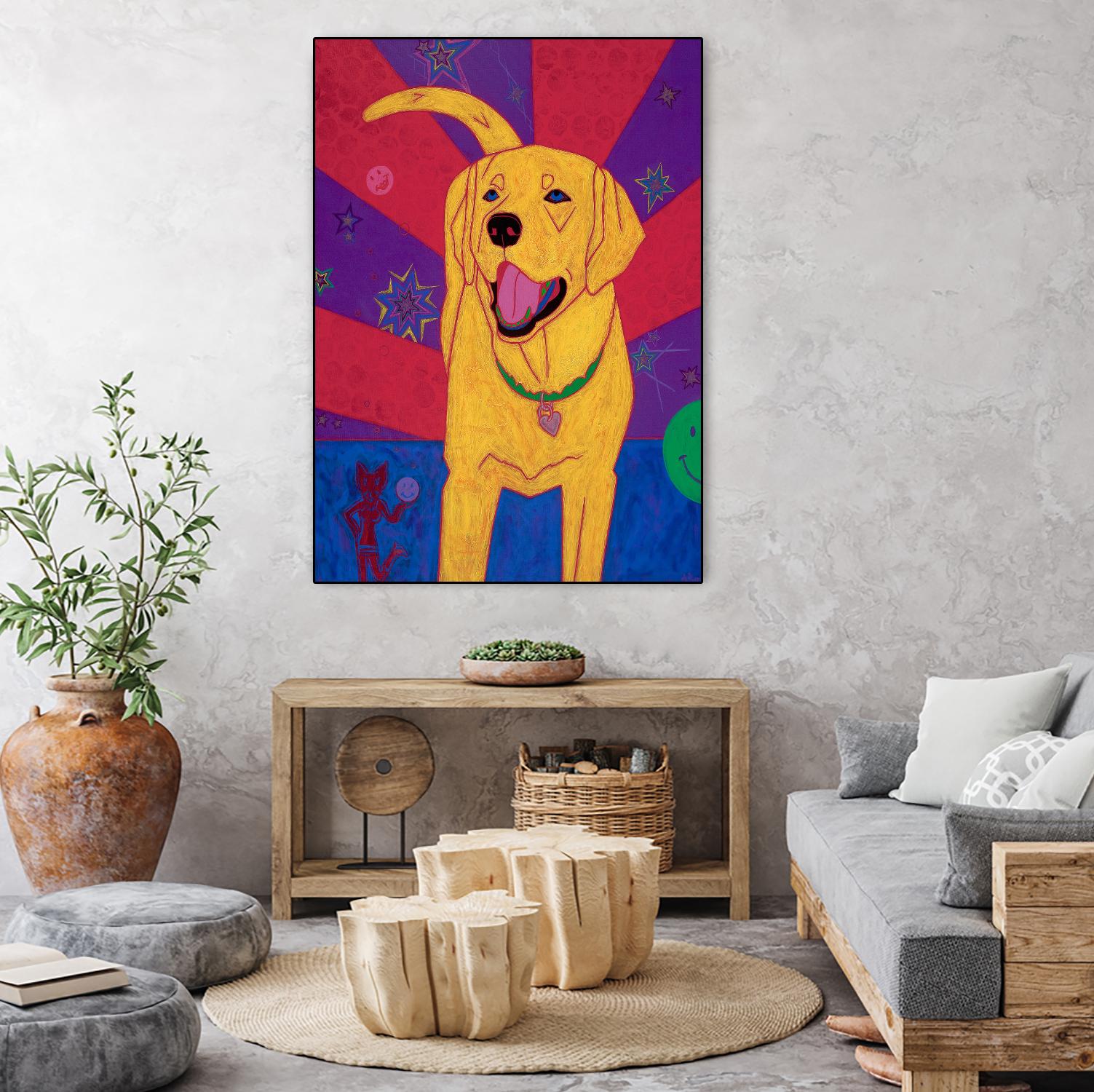 Yellow Happiness by Angela Bond on GIANT ART - multicolor animals; contemporary