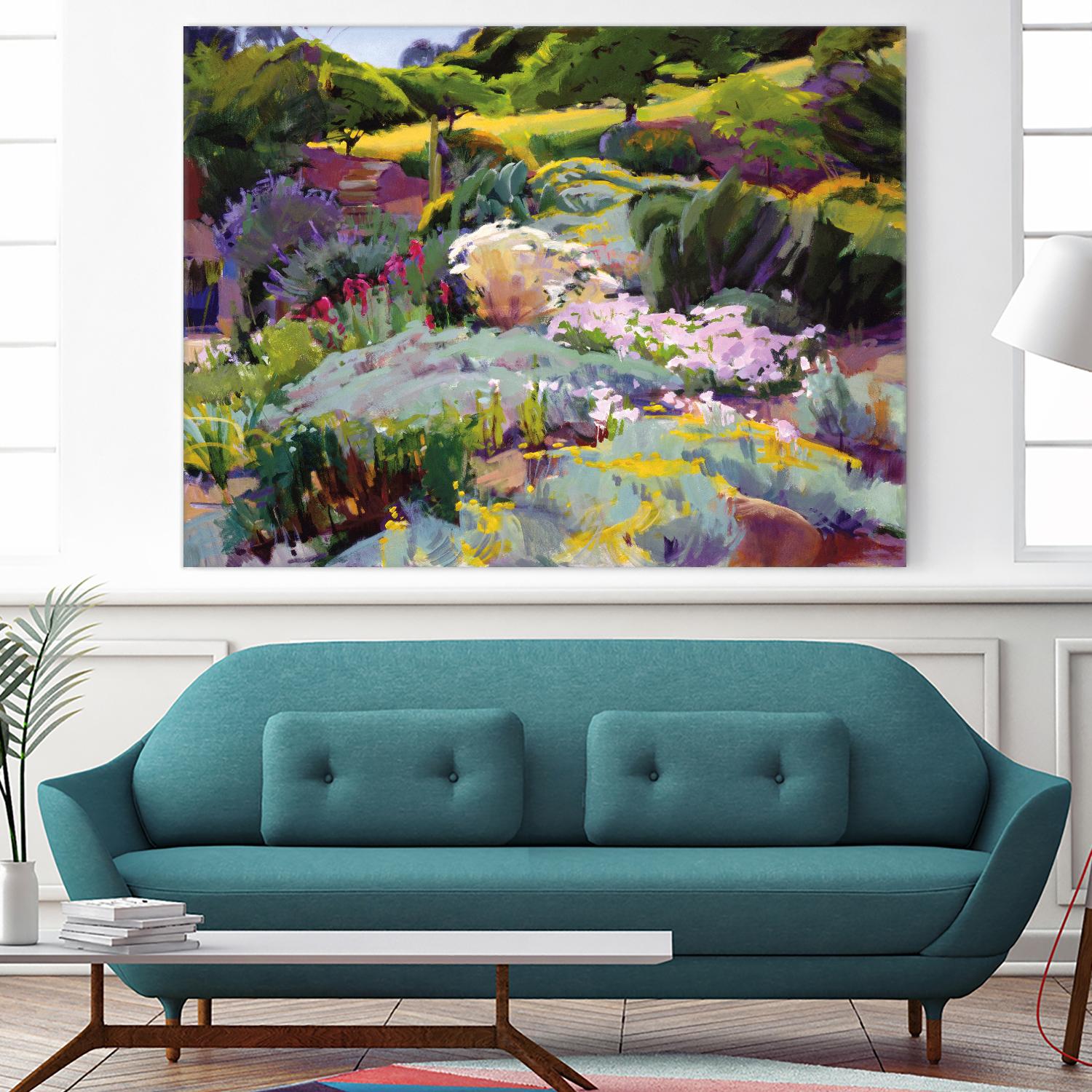 Hillside Garden by Marcia Burtt on GIANT ART - multicolor landscapes; contemporary