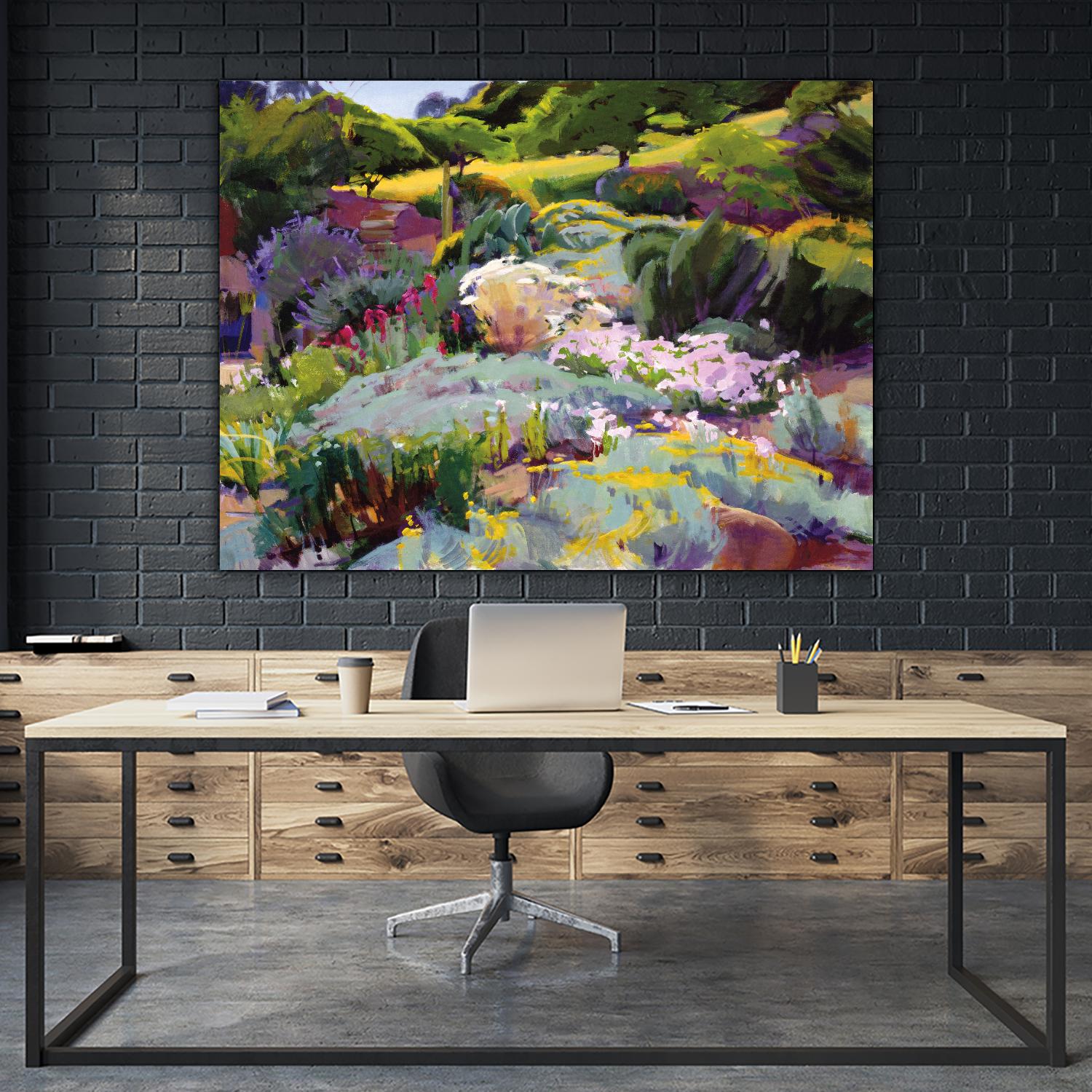 Hillside Garden by Marcia Burtt on GIANT ART - multicolor landscapes; contemporary