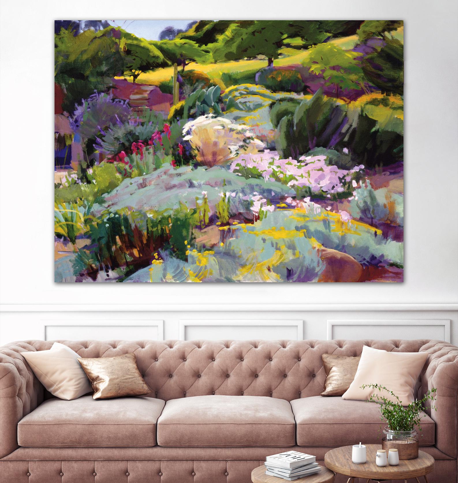 Hillside Garden by Marcia Burtt on GIANT ART - multicolor landscapes; contemporary