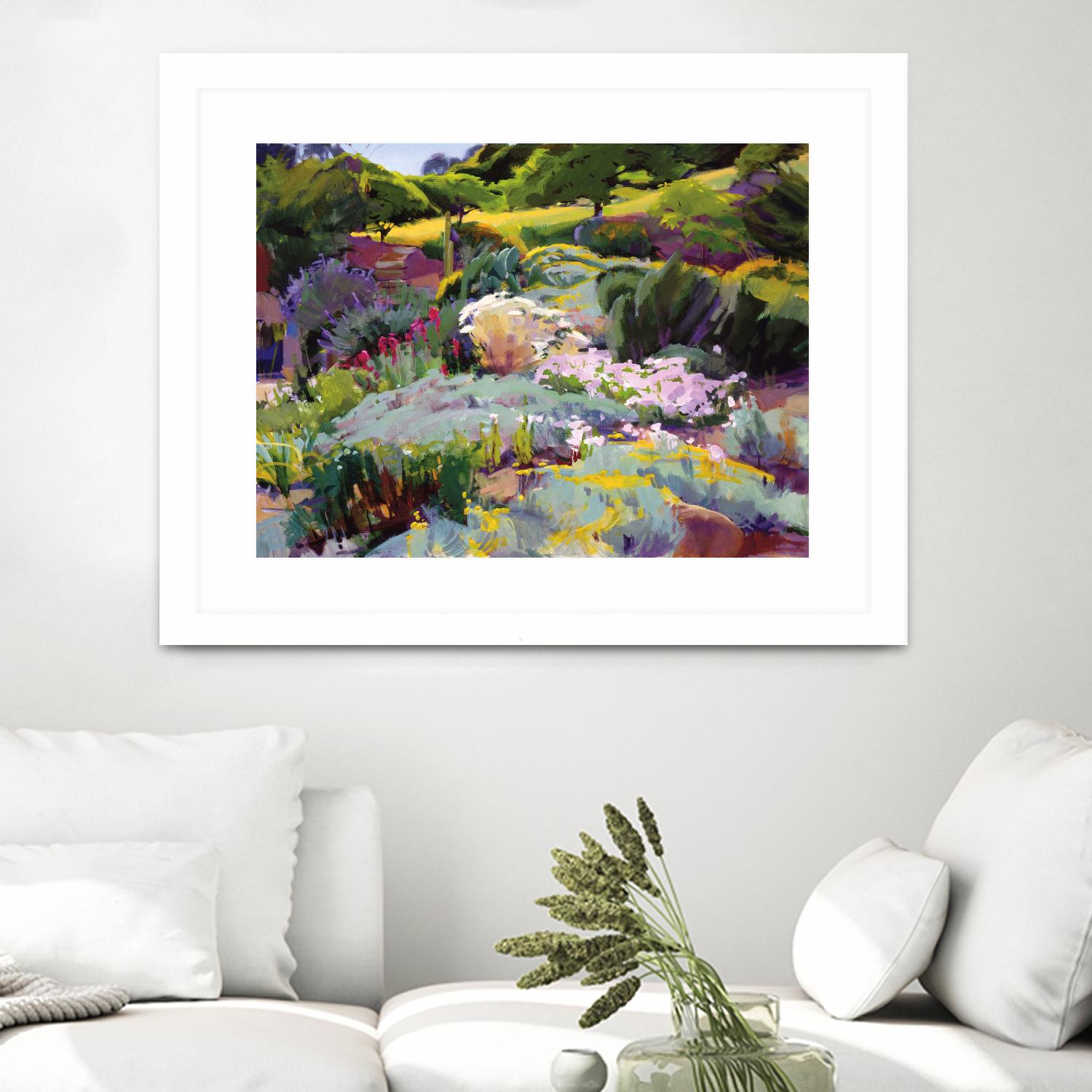 Hillside Garden by Marcia Burtt on GIANT ART - multicolor landscapes; contemporary
