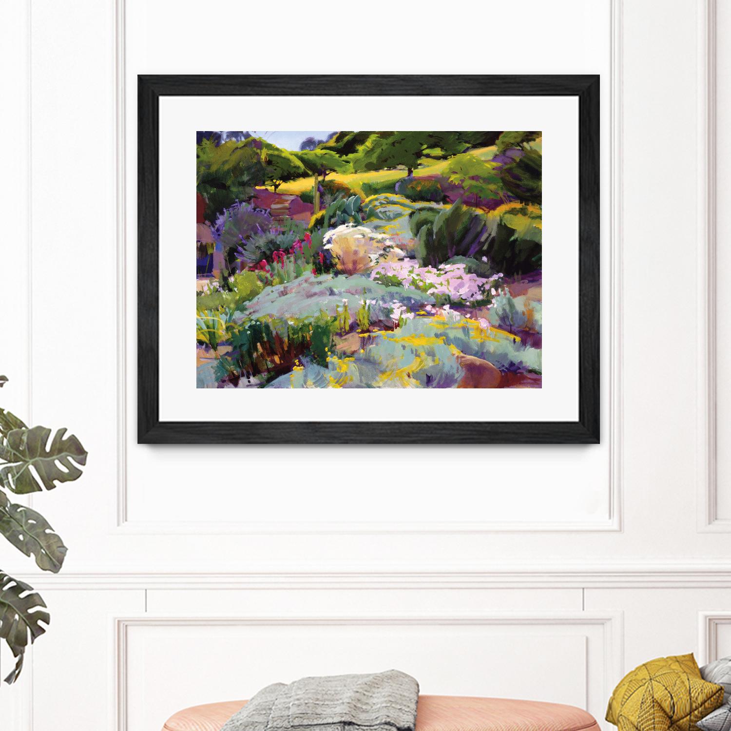 Hillside Garden by Marcia Burtt on GIANT ART - multicolor landscapes; contemporary