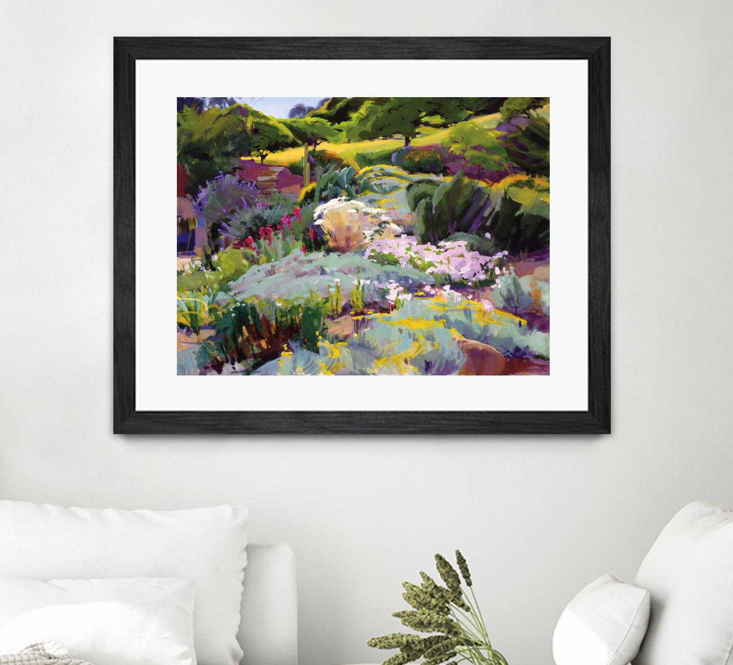 Hillside Garden by Marcia Burtt on GIANT ART - multicolor landscapes; contemporary