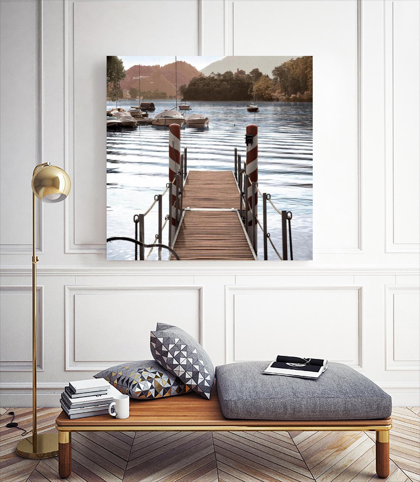 Island Harbor Pier by Alan Blaustein on GIANT ART - multicolor photography; landscapes; coastal