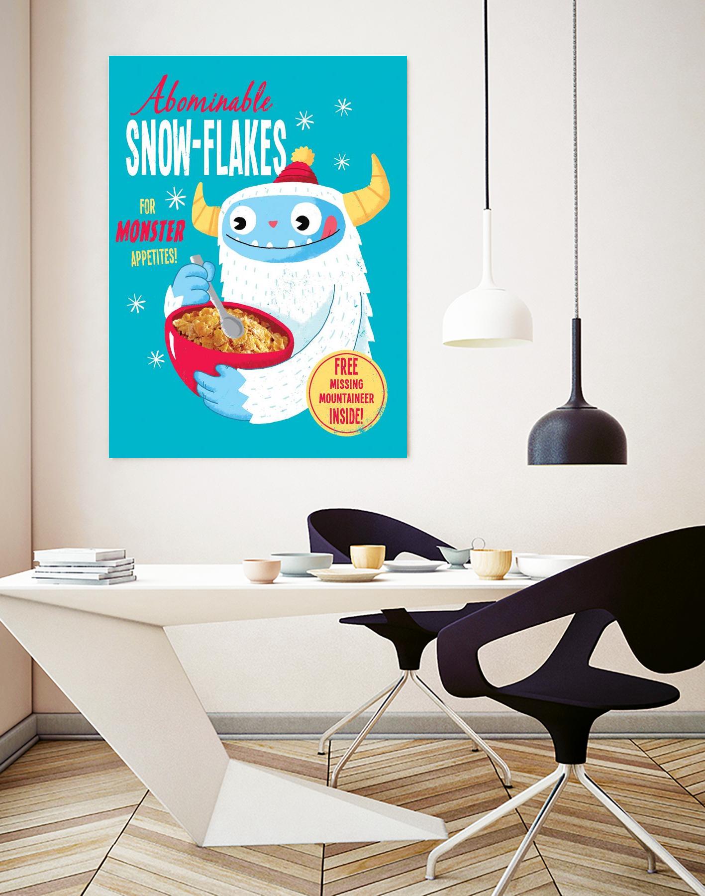 Abominable Snowflakes by Michael Buxton on GIANT ART - multicolor urban/pop surrealism; novelty; children; cuisine