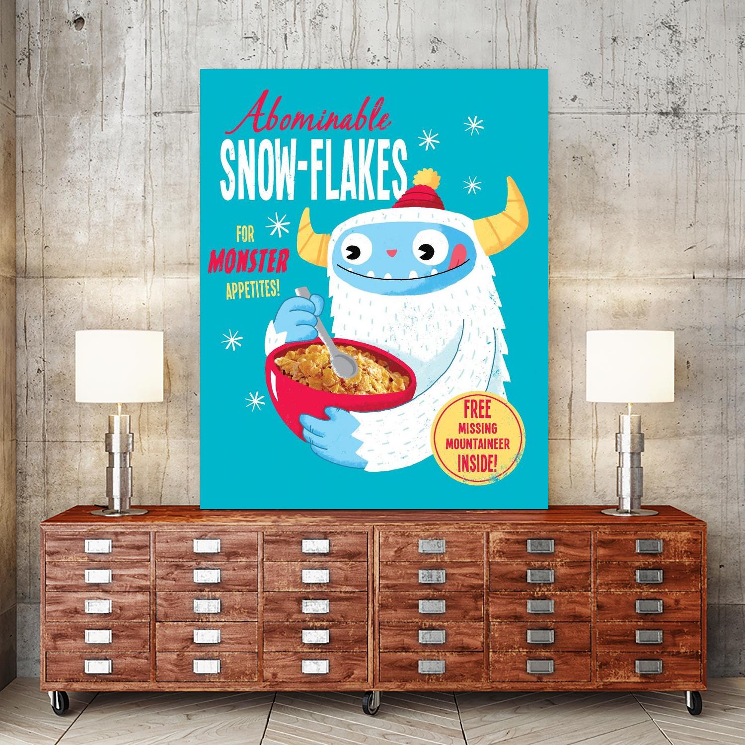 Abominable Snowflakes by Michael Buxton on GIANT ART - multicolor urban/pop surrealism; novelty; children; cuisine