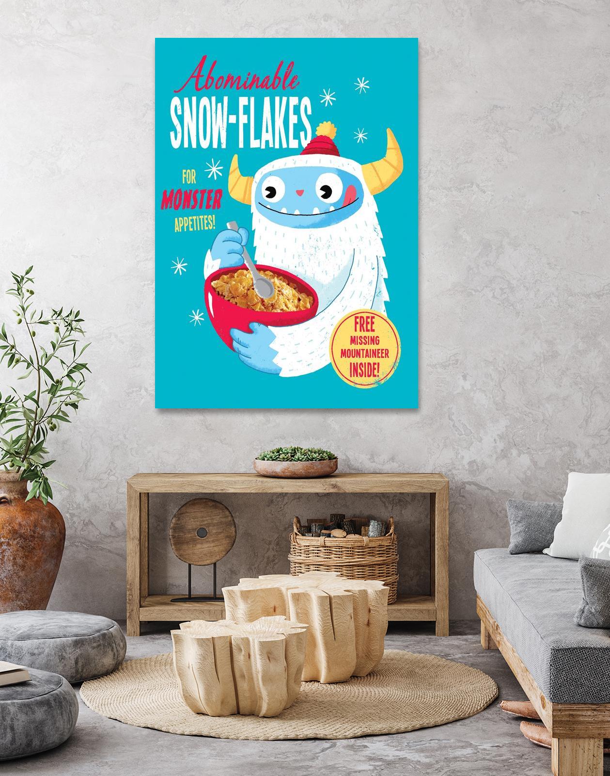 Abominable Snowflakes by Michael Buxton on GIANT ART - multicolor urban/pop surrealism; novelty; children; cuisine