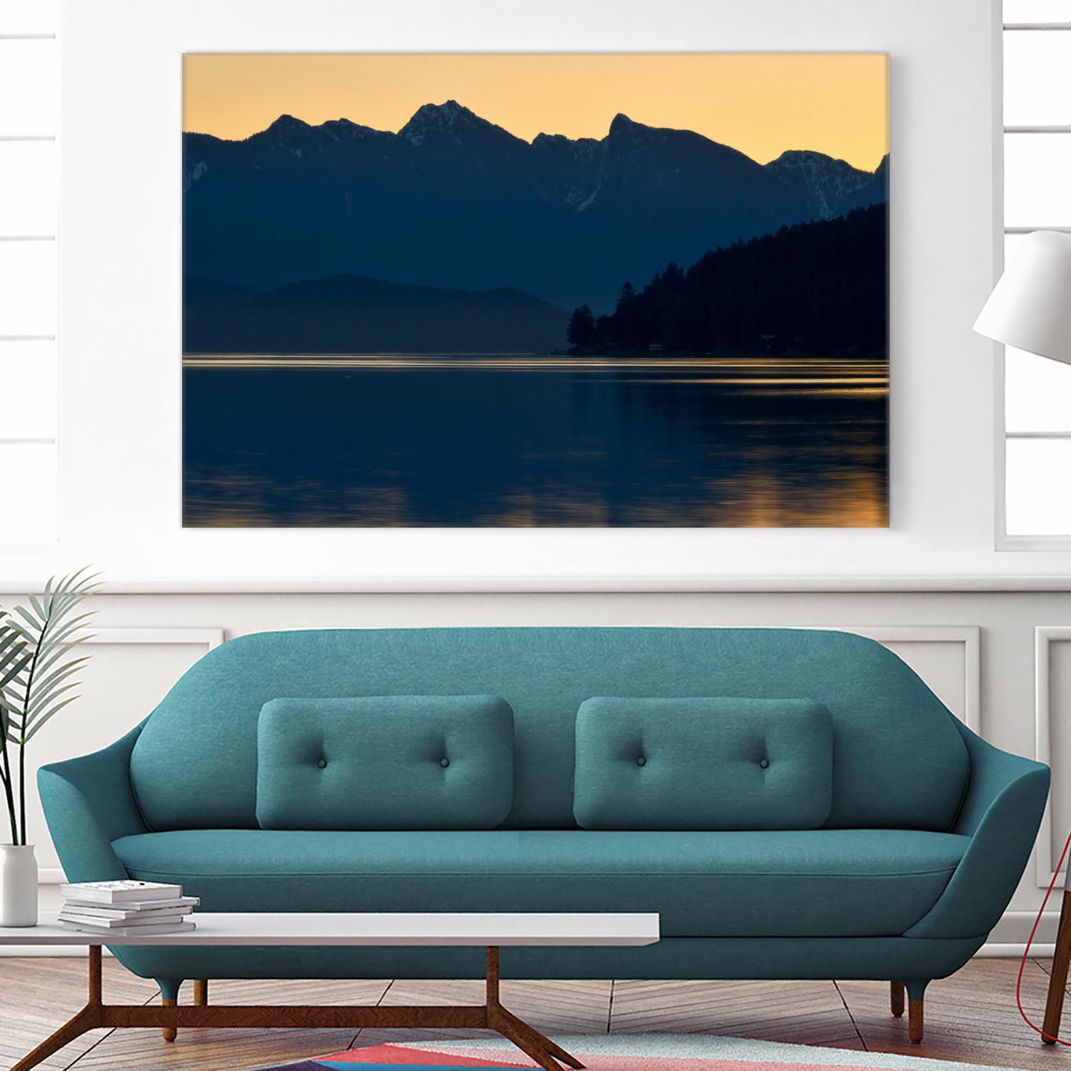 Peaceful Majesty by Chuck Burdick on GIANT ART - black,white landscapes, photography, lakes, mountains, sunrises/sunsets