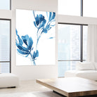 Blue Move 1 by Lesia Binkin on GIANT ART - blue, white floral/still life, patterns, plants