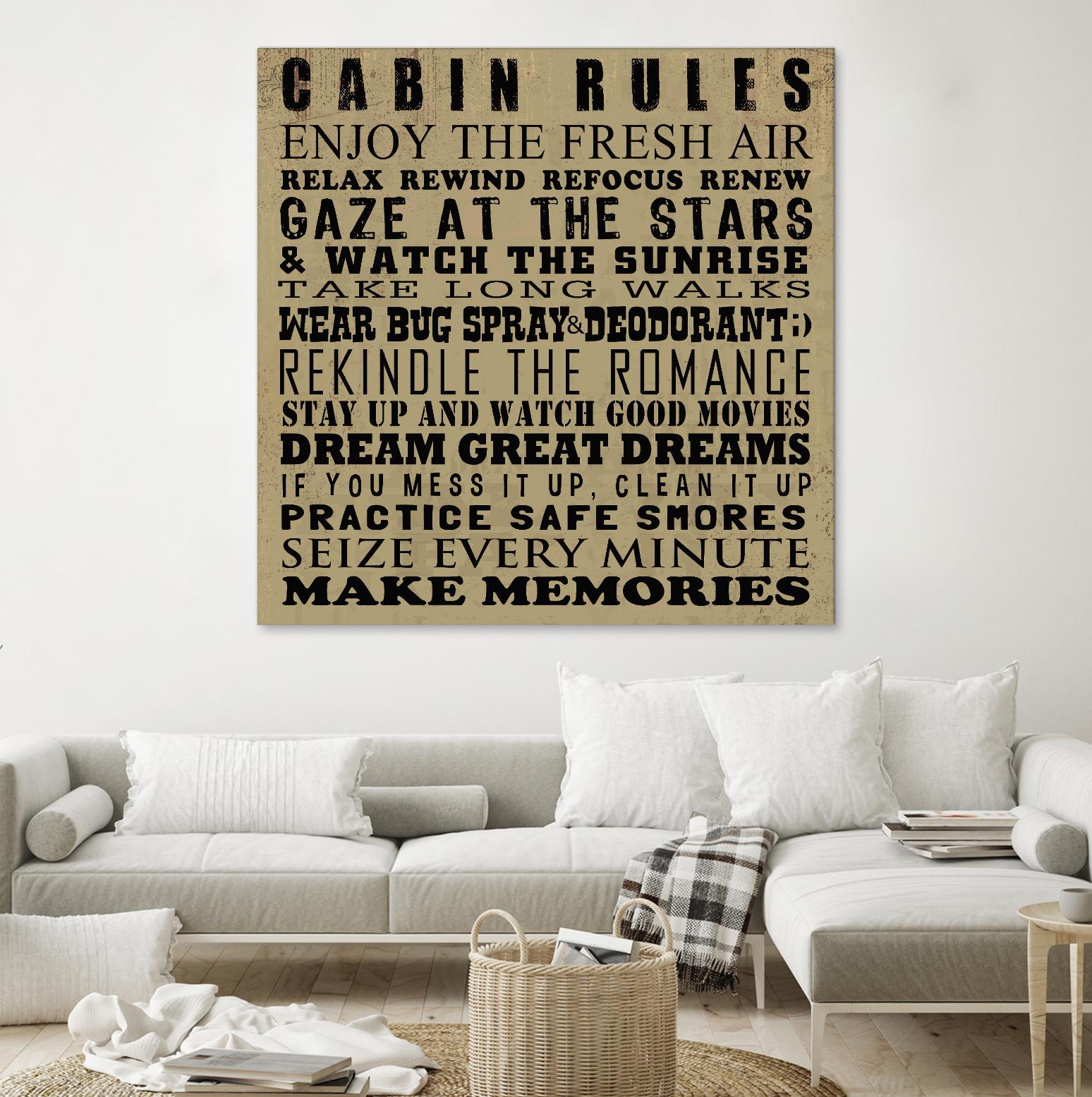 Cabin Rules by Jim Baldwin on GIANT ART - multicolor inspirational