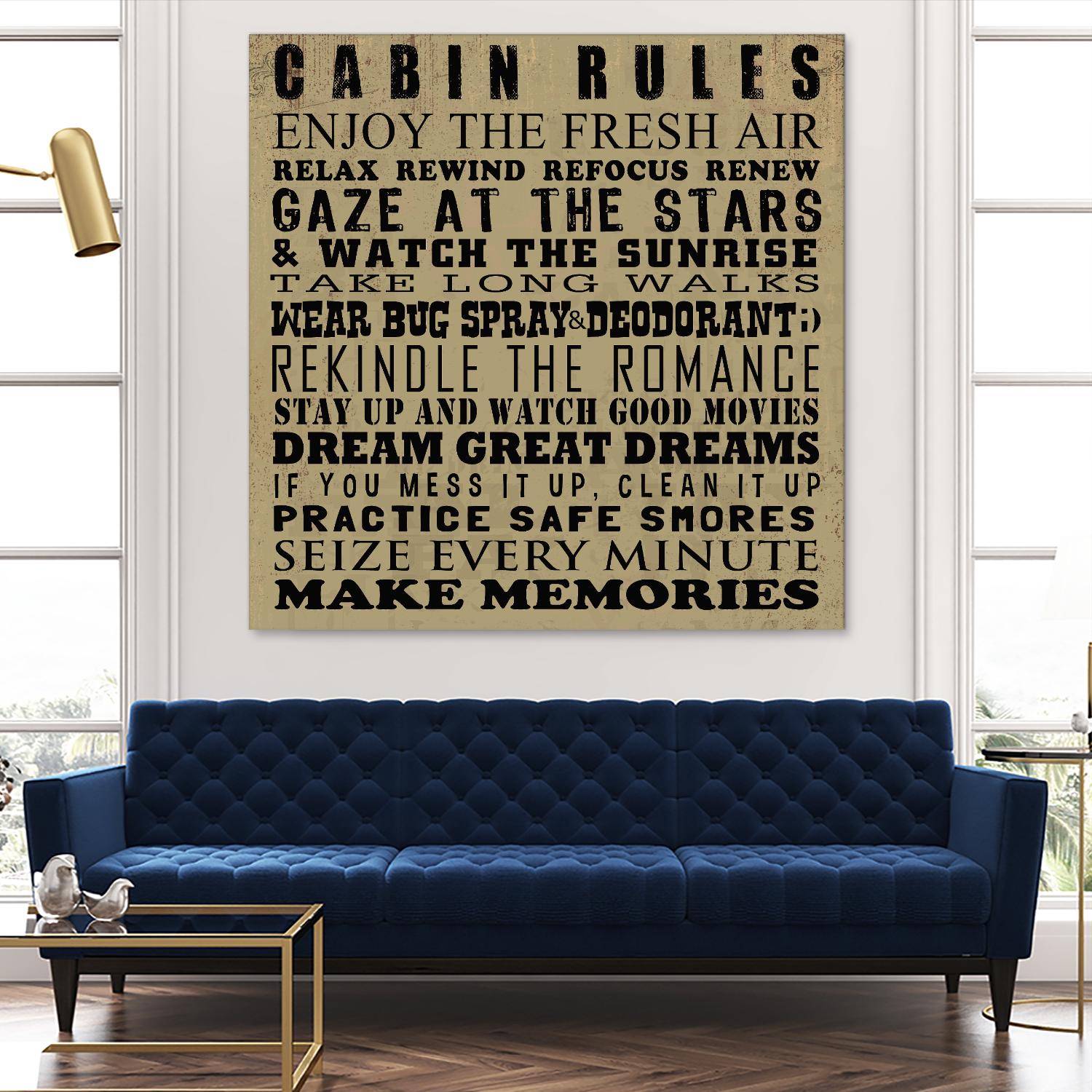 Cabin Rules by Jim Baldwin on GIANT ART - multicolor inspirational