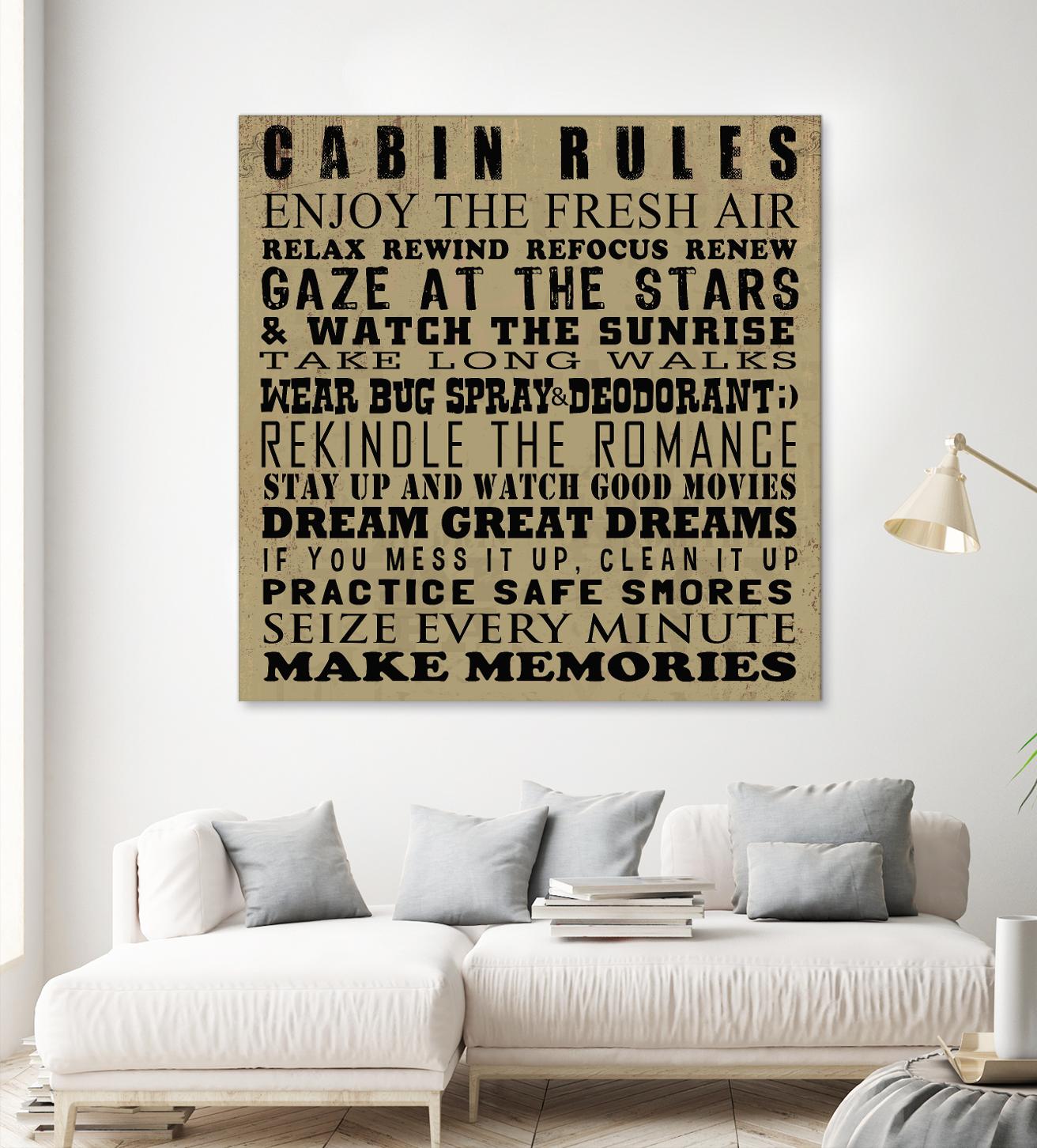 Cabin Rules by Jim Baldwin on GIANT ART - multicolor inspirational