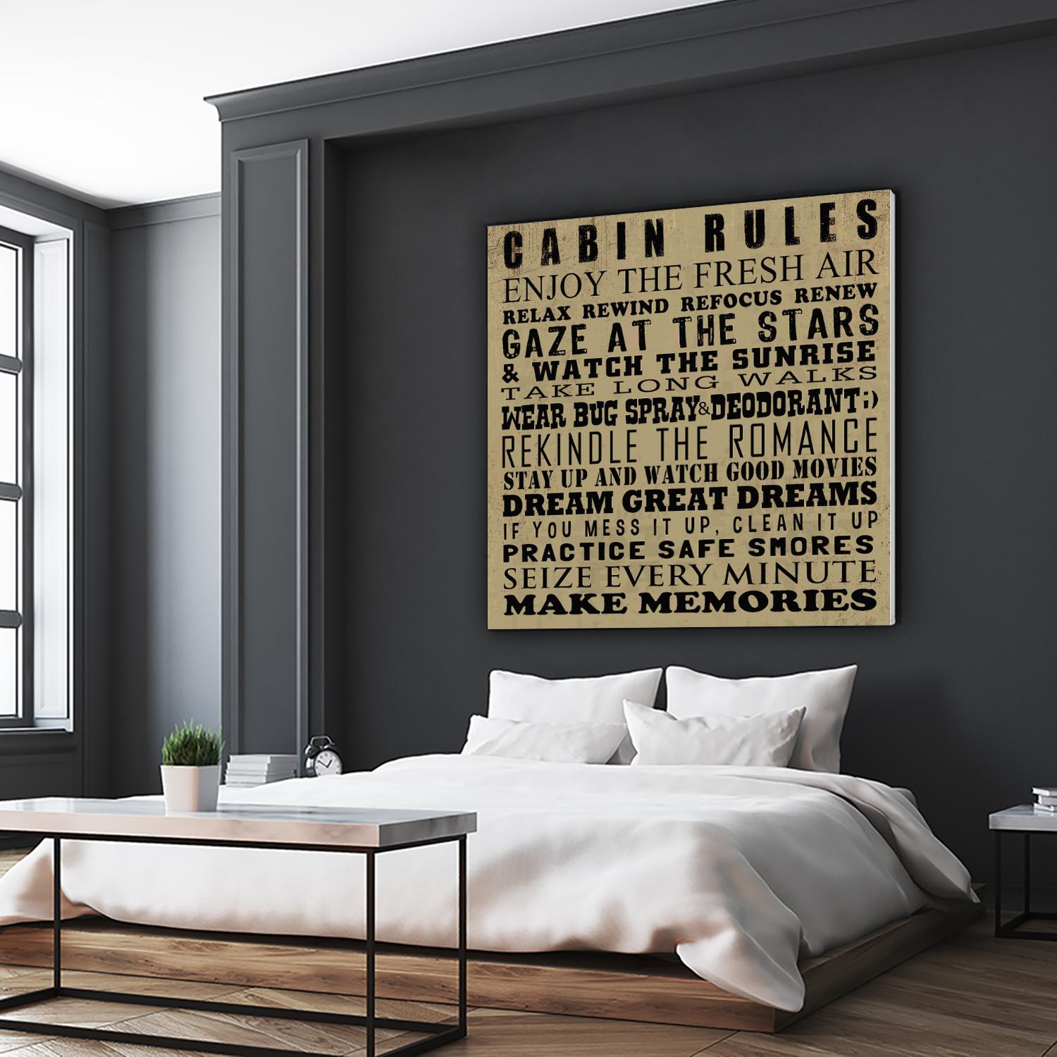 Cabin Rules by Jim Baldwin on GIANT ART - multicolor inspirational