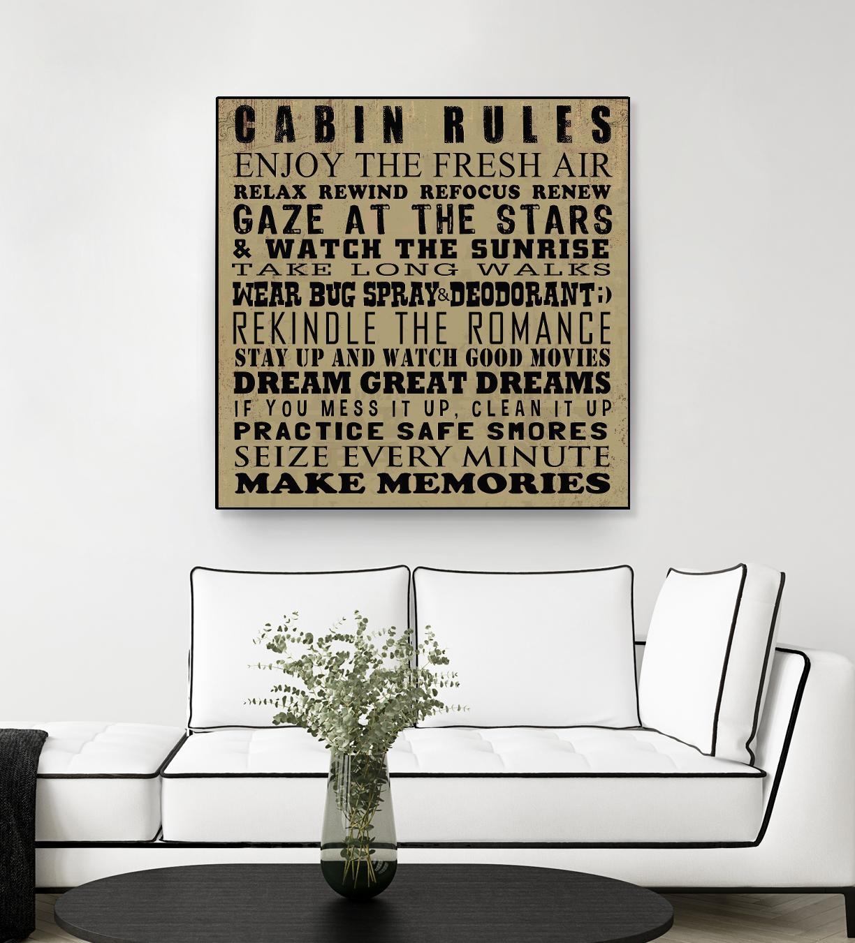 Cabin Rules by Jim Baldwin on GIANT ART - multicolor inspirational