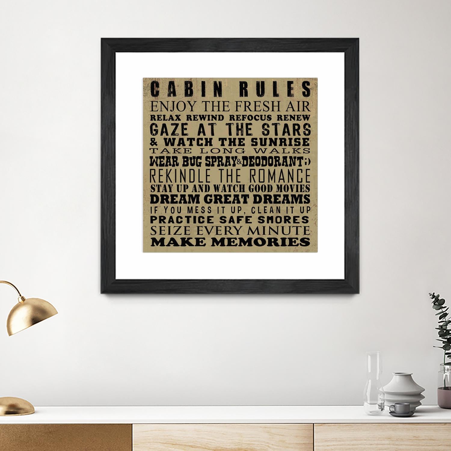 Cabin Rules by Jim Baldwin on GIANT ART - multicolor inspirational