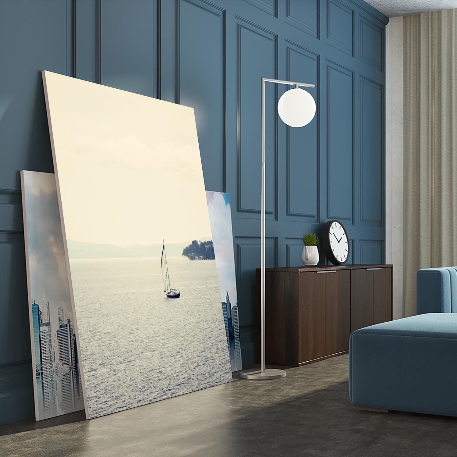 Hazy Sea by Sylvia Coomes on GIANT ART - black nautical