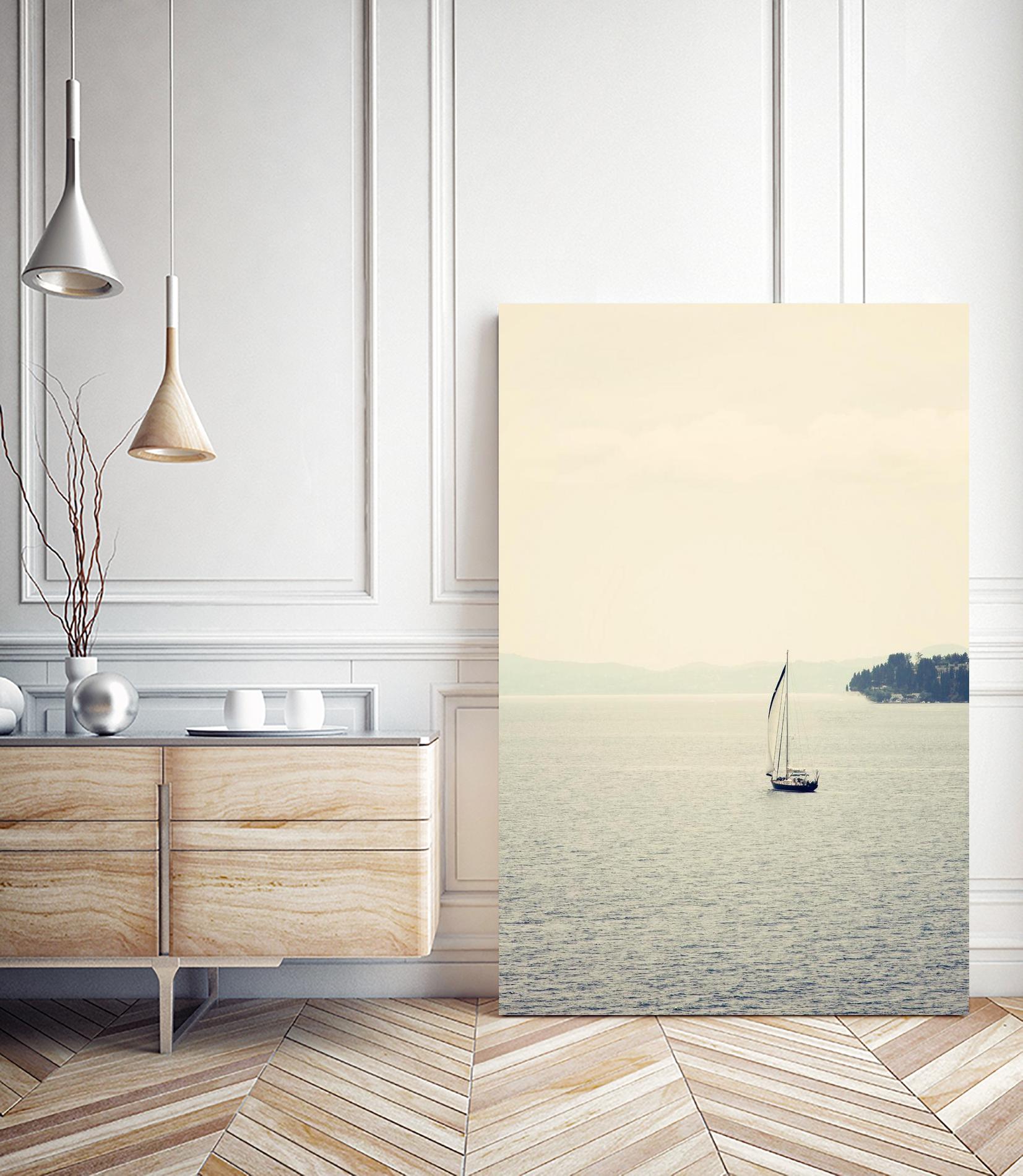 Hazy Sea by Sylvia Coomes on GIANT ART - black nautical