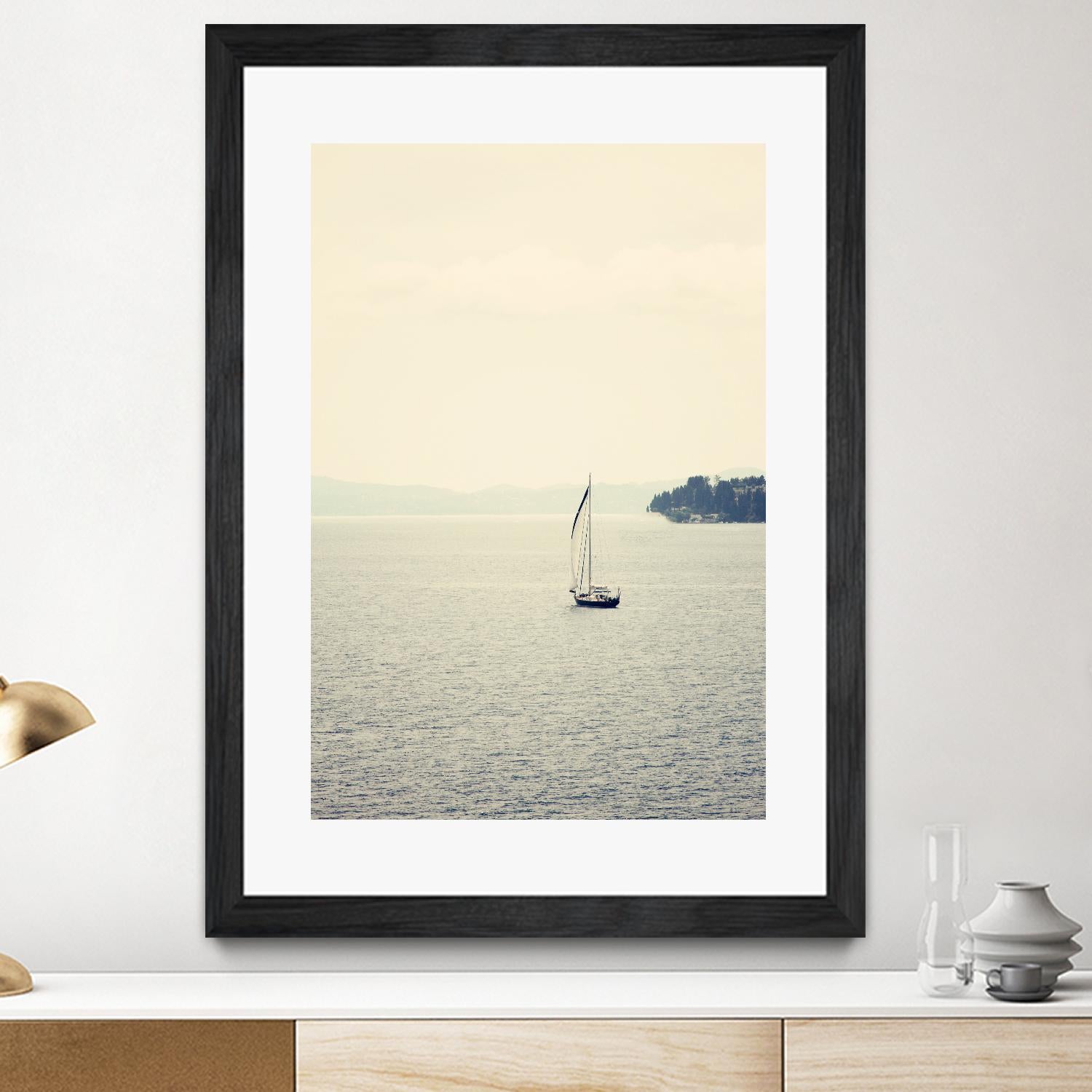 Hazy Sea by Sylvia Coomes on GIANT ART - black nautical