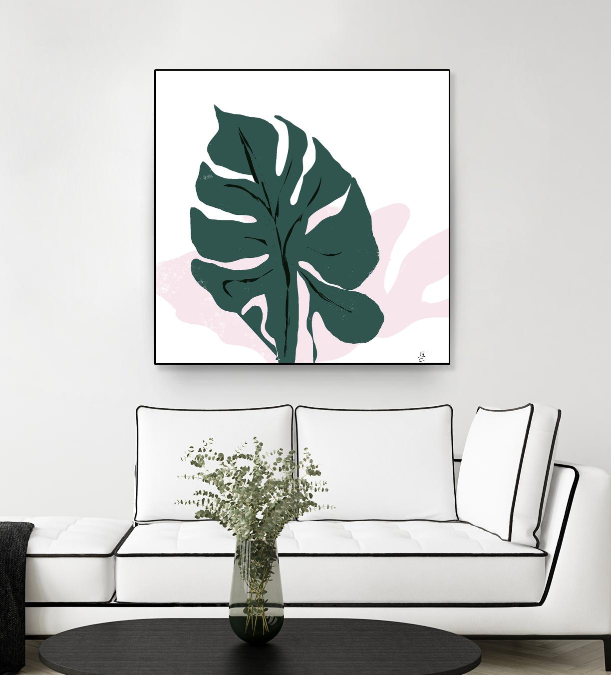 Pink Shadow by Niya Christine on GIANT ART - green contemporary, floral/still life, leaves