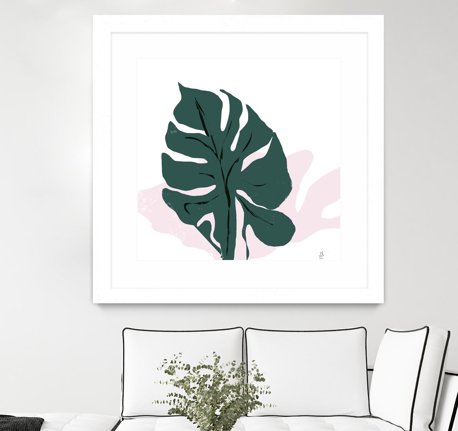 Pink Shadow by Niya Christine on GIANT ART - green contemporary, floral/still life, leaves