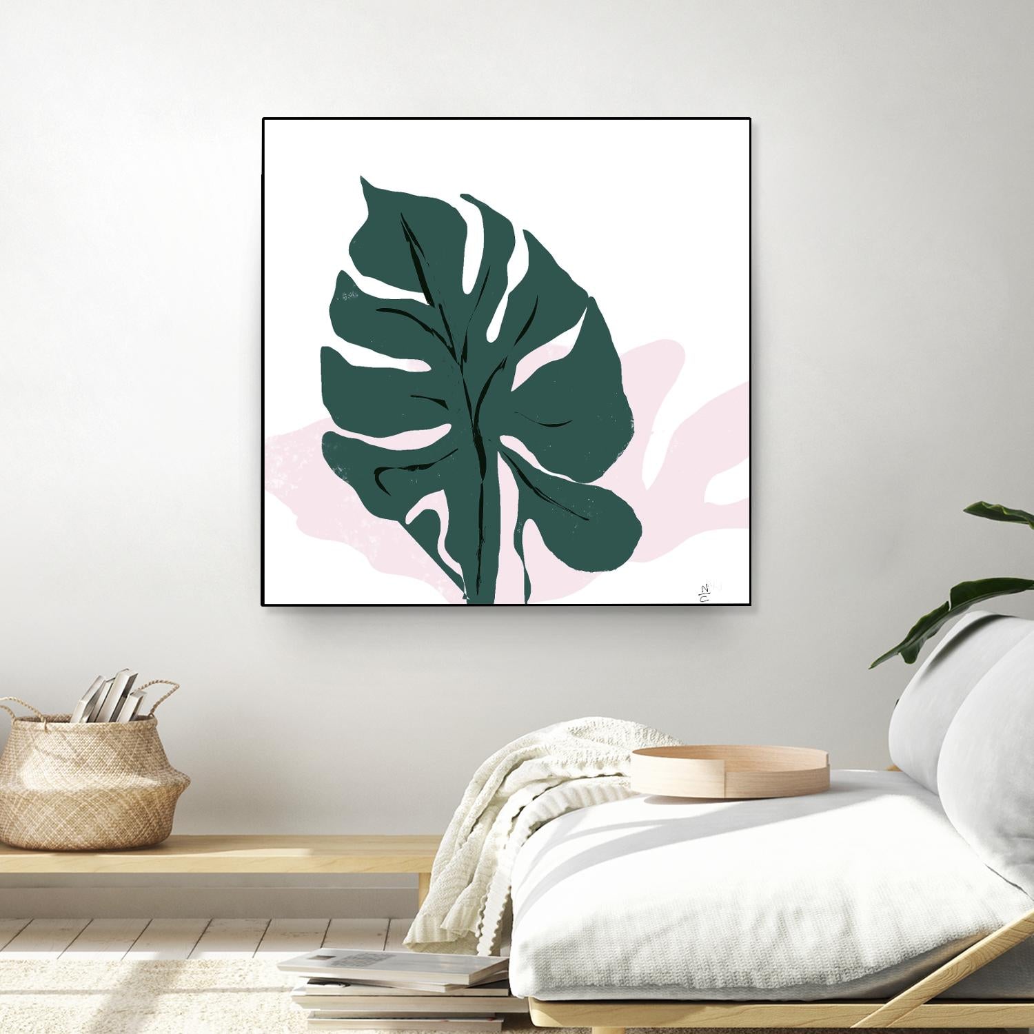 Pink Shadow by Niya Christine on GIANT ART - green contemporary, floral/still life, leaves