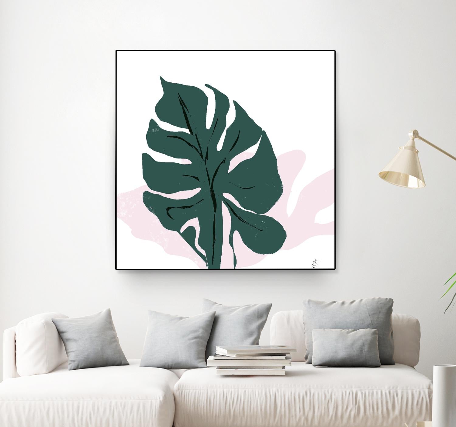Pink Shadow by Niya Christine on GIANT ART - green contemporary, floral/still life, leaves