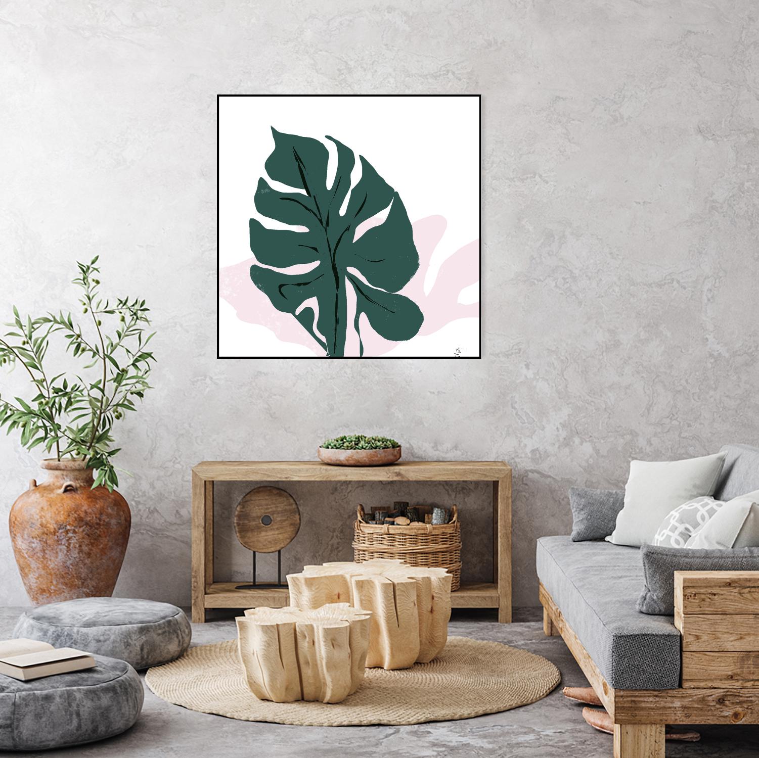 Pink Shadow by Niya Christine on GIANT ART - green contemporary, floral/still life, leaves