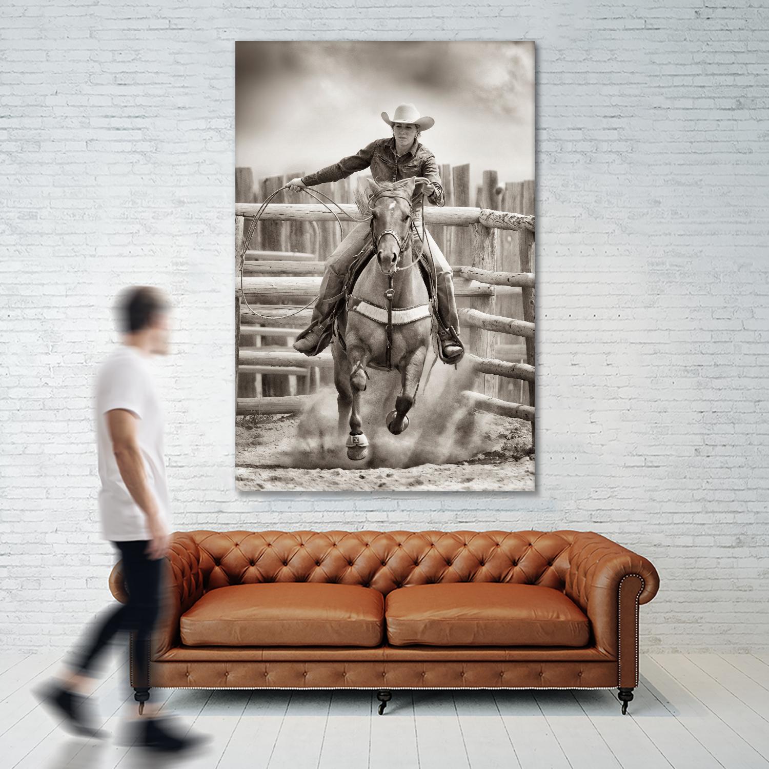 Ride ‘Em Cowgirl by Lisa Dearing on GIANT ART - multicolor photography; animals; figurative