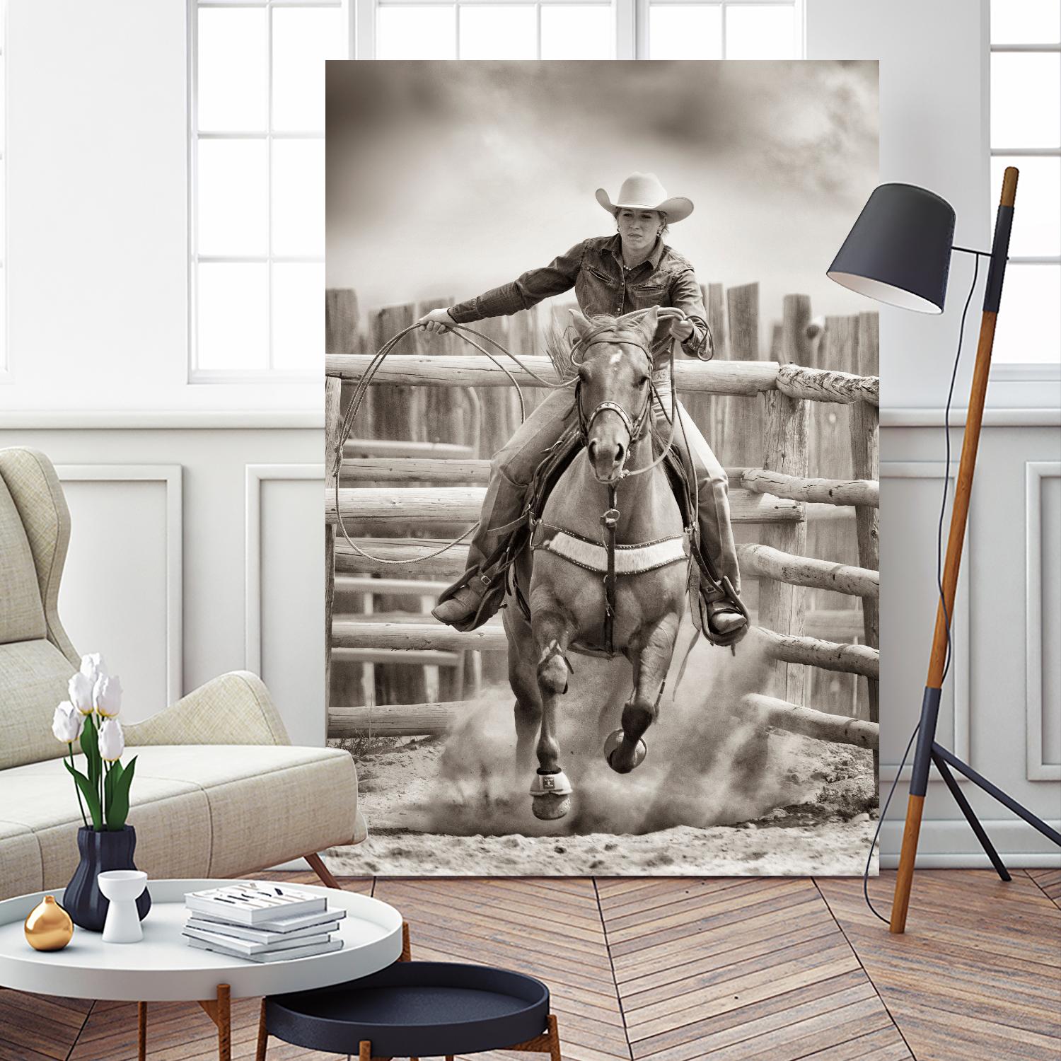 Ride ‘Em Cowgirl by Lisa Dearing on GIANT ART - multicolor photography; animals; figurative