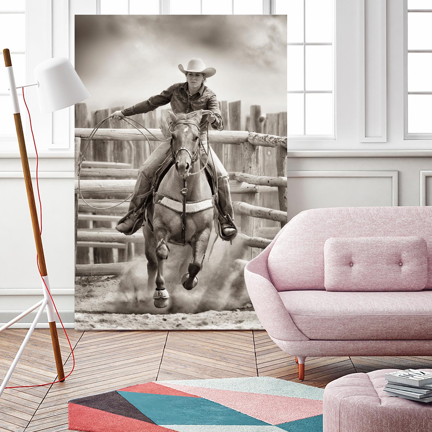 Ride ‘Em Cowgirl by Lisa Dearing on GIANT ART - multicolor photography; animals; figurative