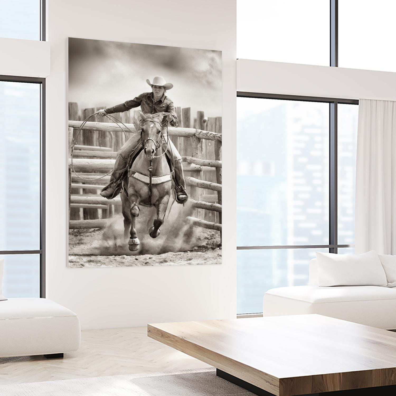 Ride ‘Em Cowgirl by Lisa Dearing on GIANT ART - multicolor photography; animals; figurative